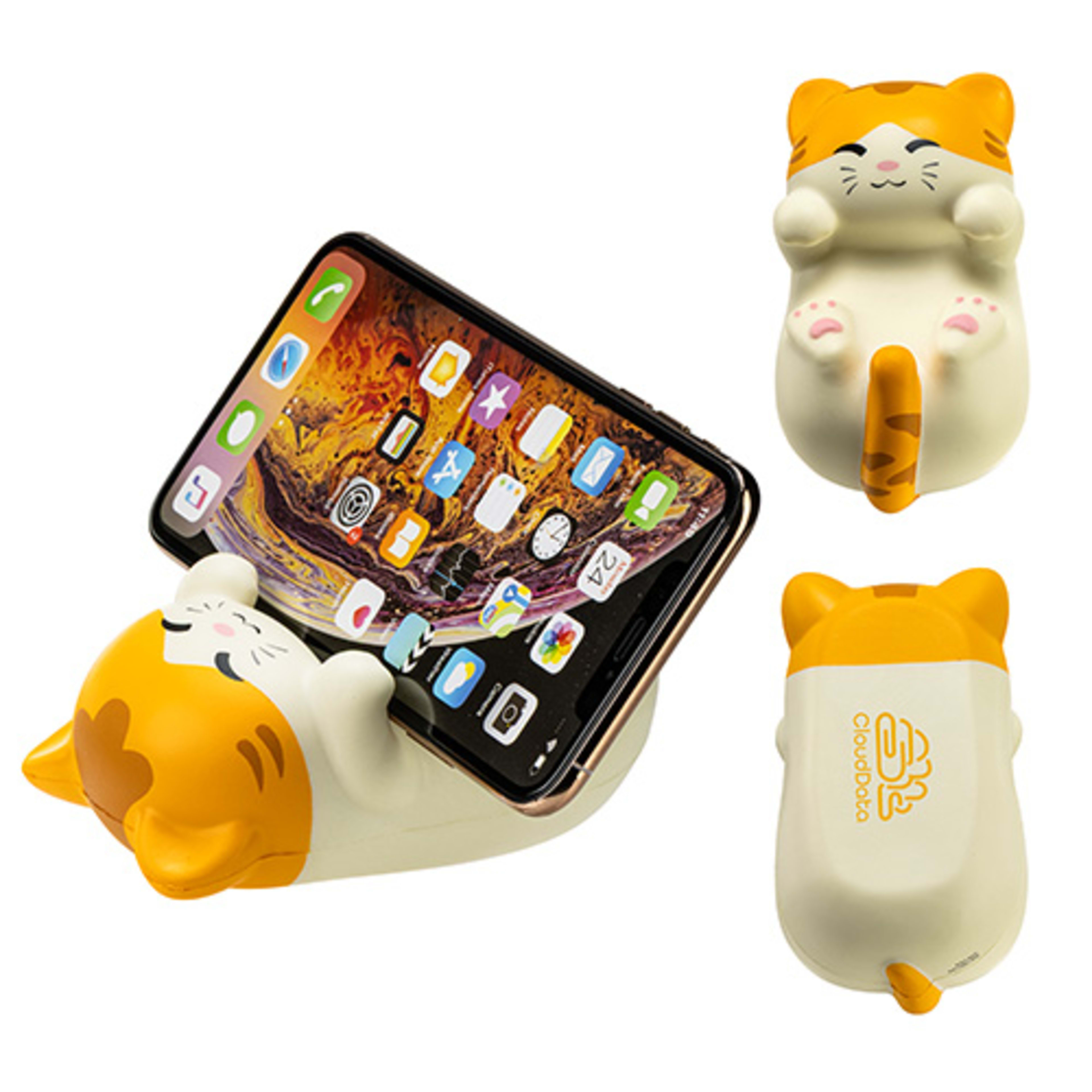 Kute Kitty - Munchkin Cat Stress Reliever & Phone Holder - promotional product with custom logo