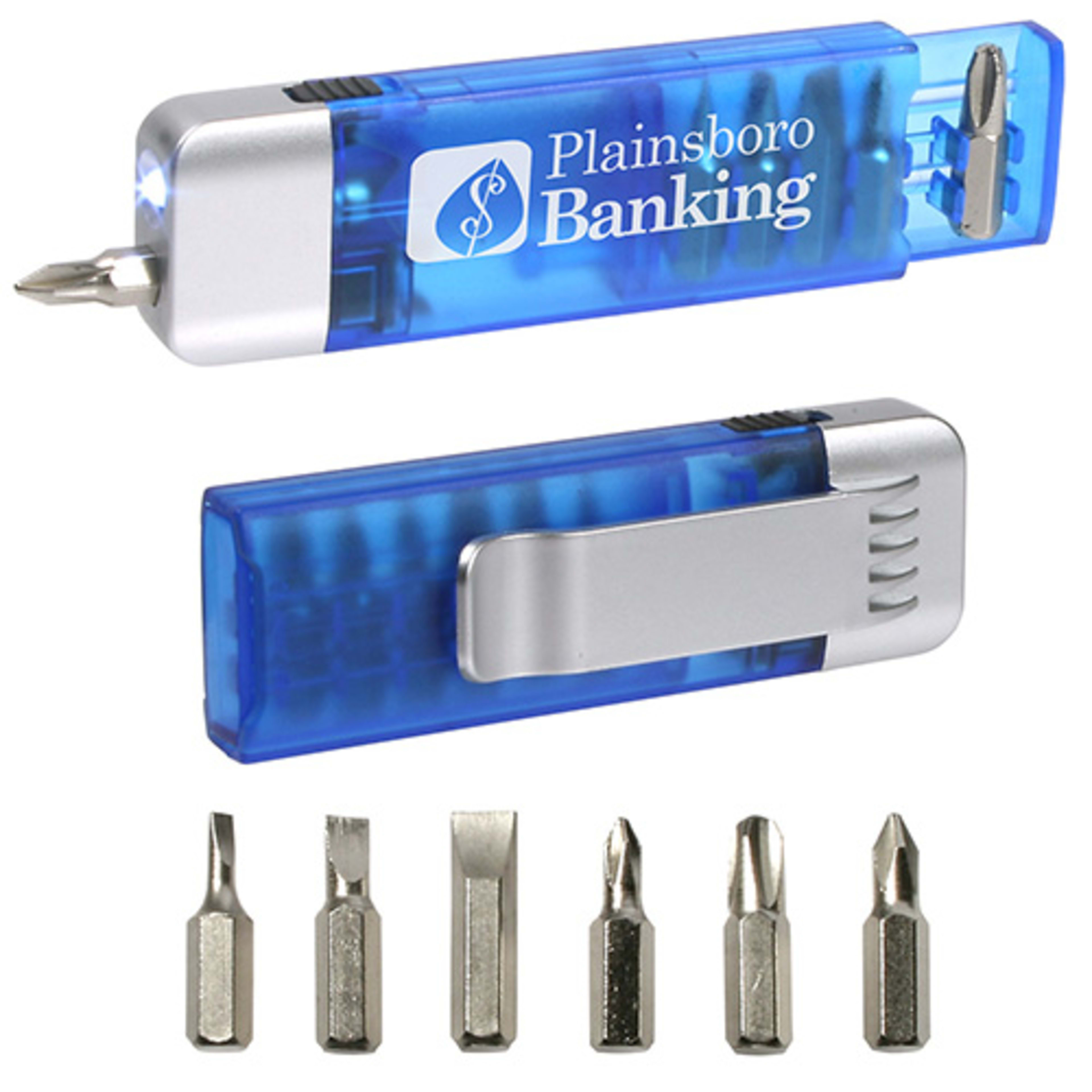 Clip-On Pocket Screwdriver Flashlight - promotional product with custom logo