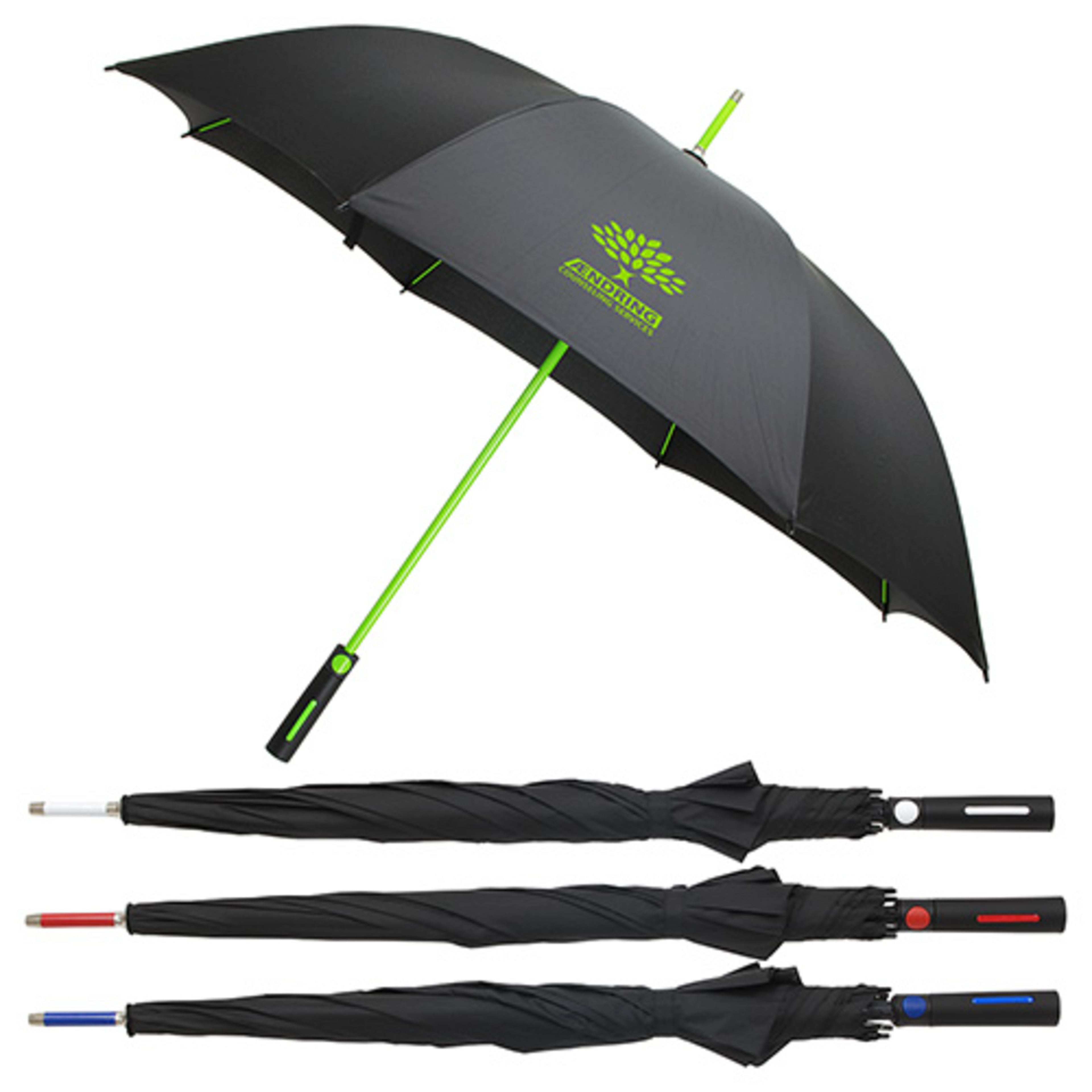 Parkside Auto-Open Umbrella with Contrasting Color Frame - promotional product with custom logo
