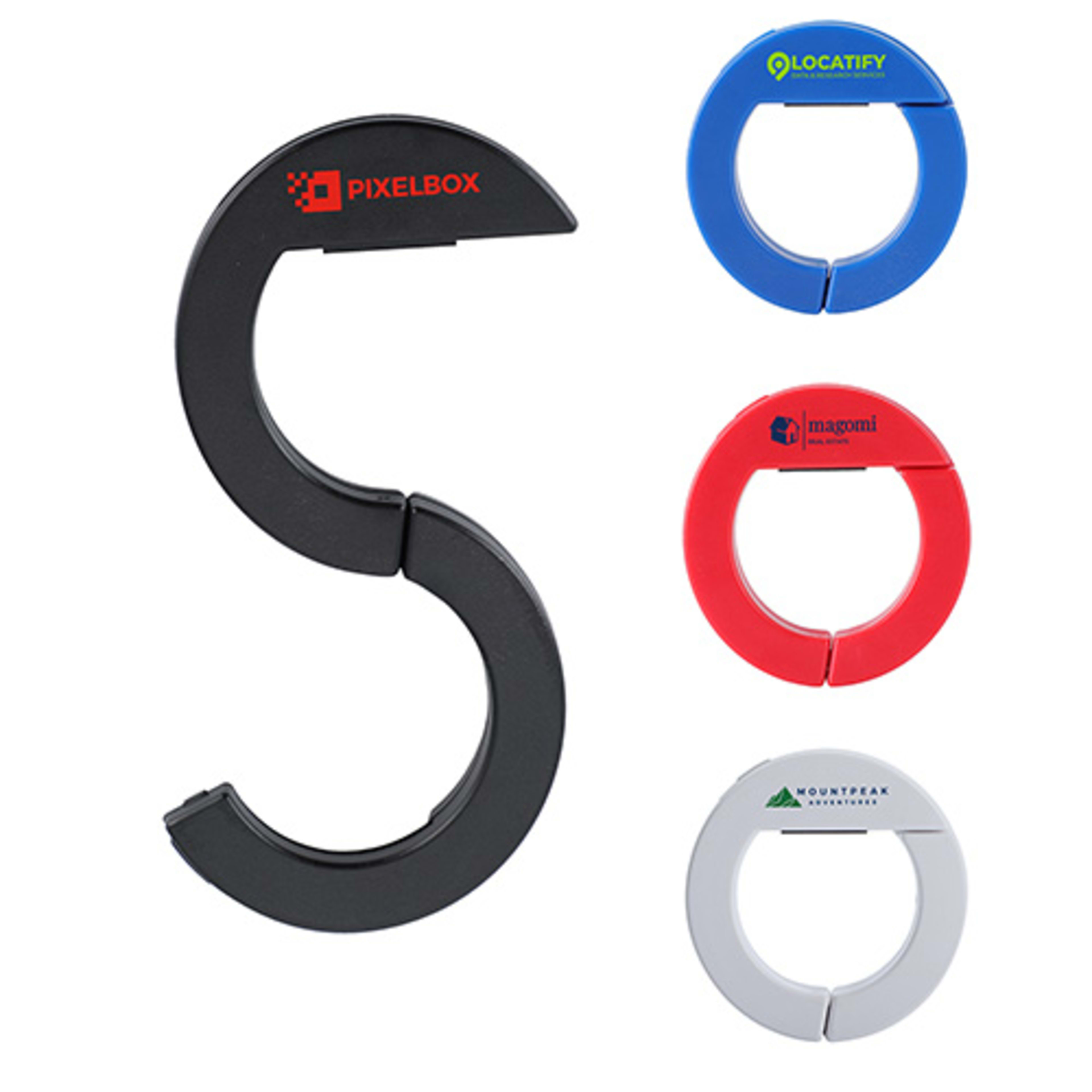 Swing Ring Anti-Theft Bag Hanger - promotional product with custom logo