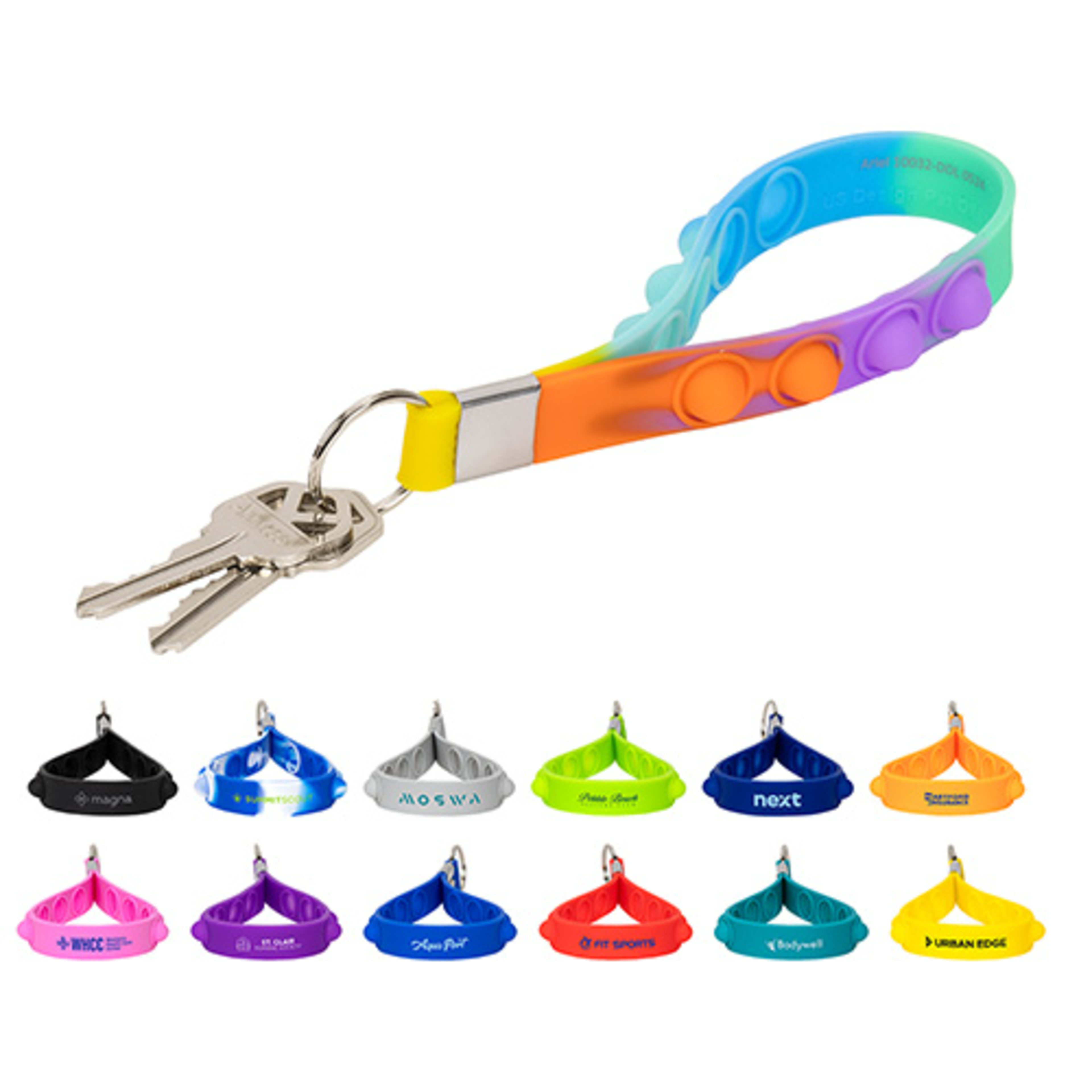 Push Pop Stress Reliever Keychain - promotional product with custom logo