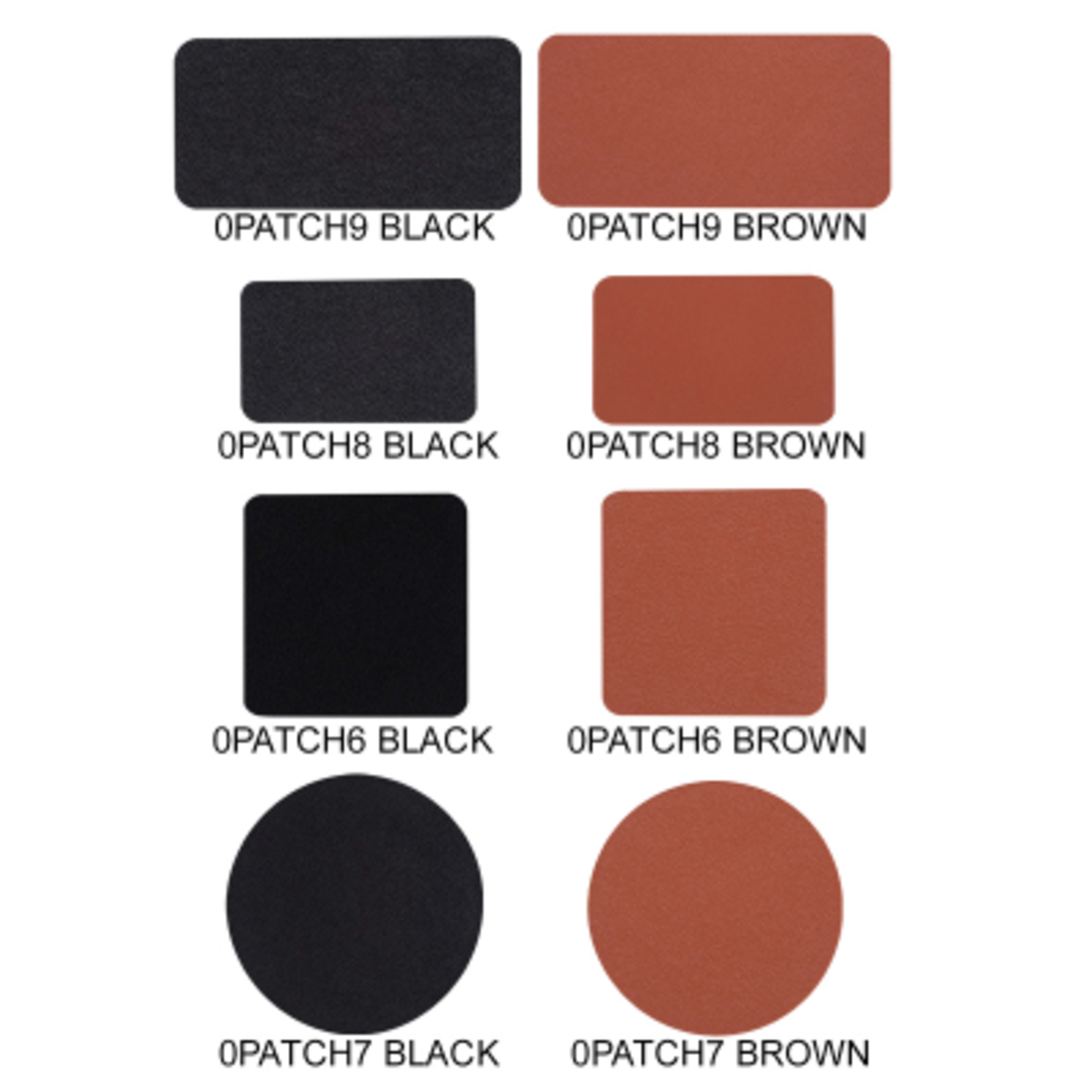 Leather Patch Genuine Sew-On - 3 x 1.5 in - Group Shot - promotional product with custom logo