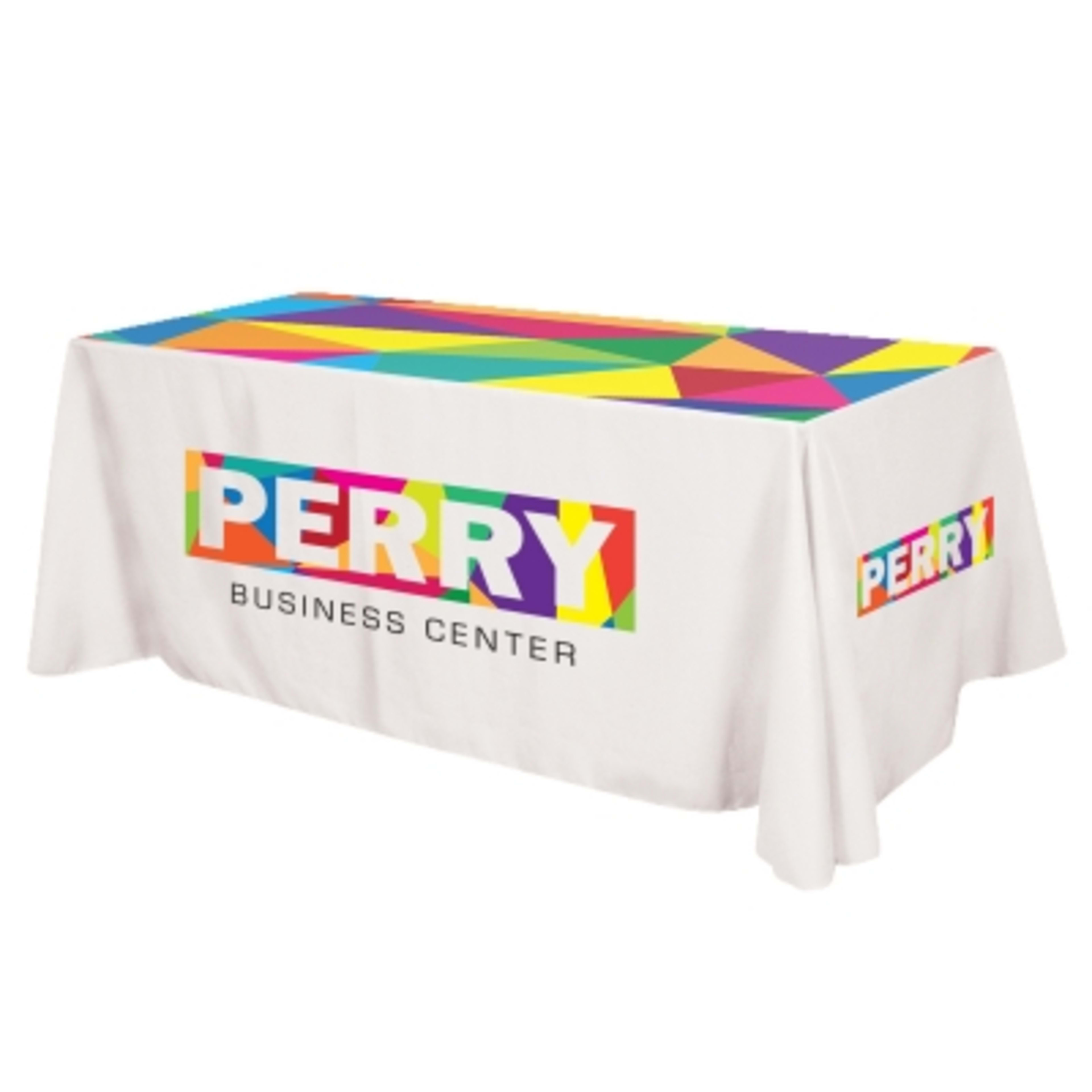 Table Cover Dye Sublimation Flat 3-Sided - 8 ft - Group Shot - promotional product with custom logo