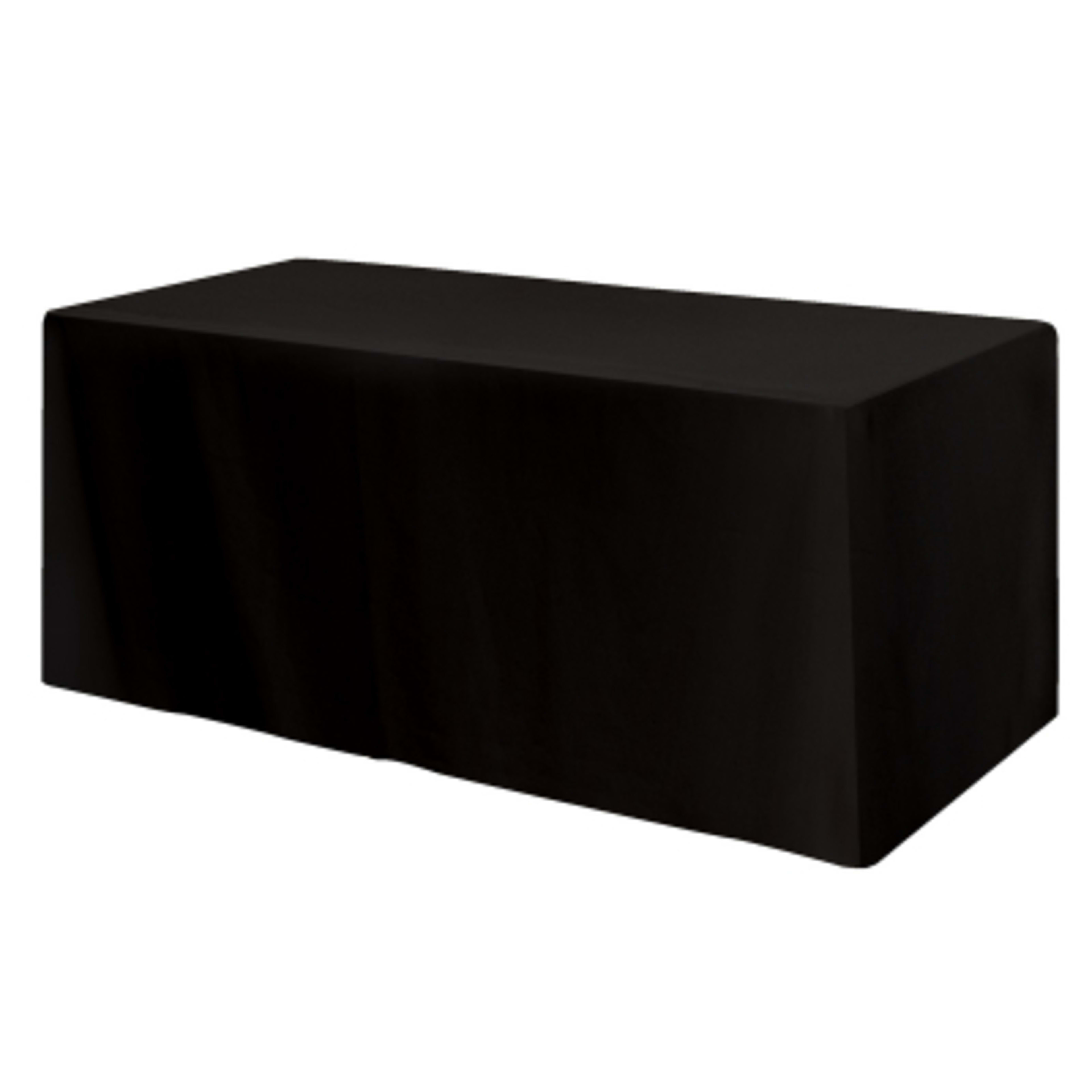 Table Cover Poly Cotton Fitted 3-Sided - 6 ft - black - product view 1