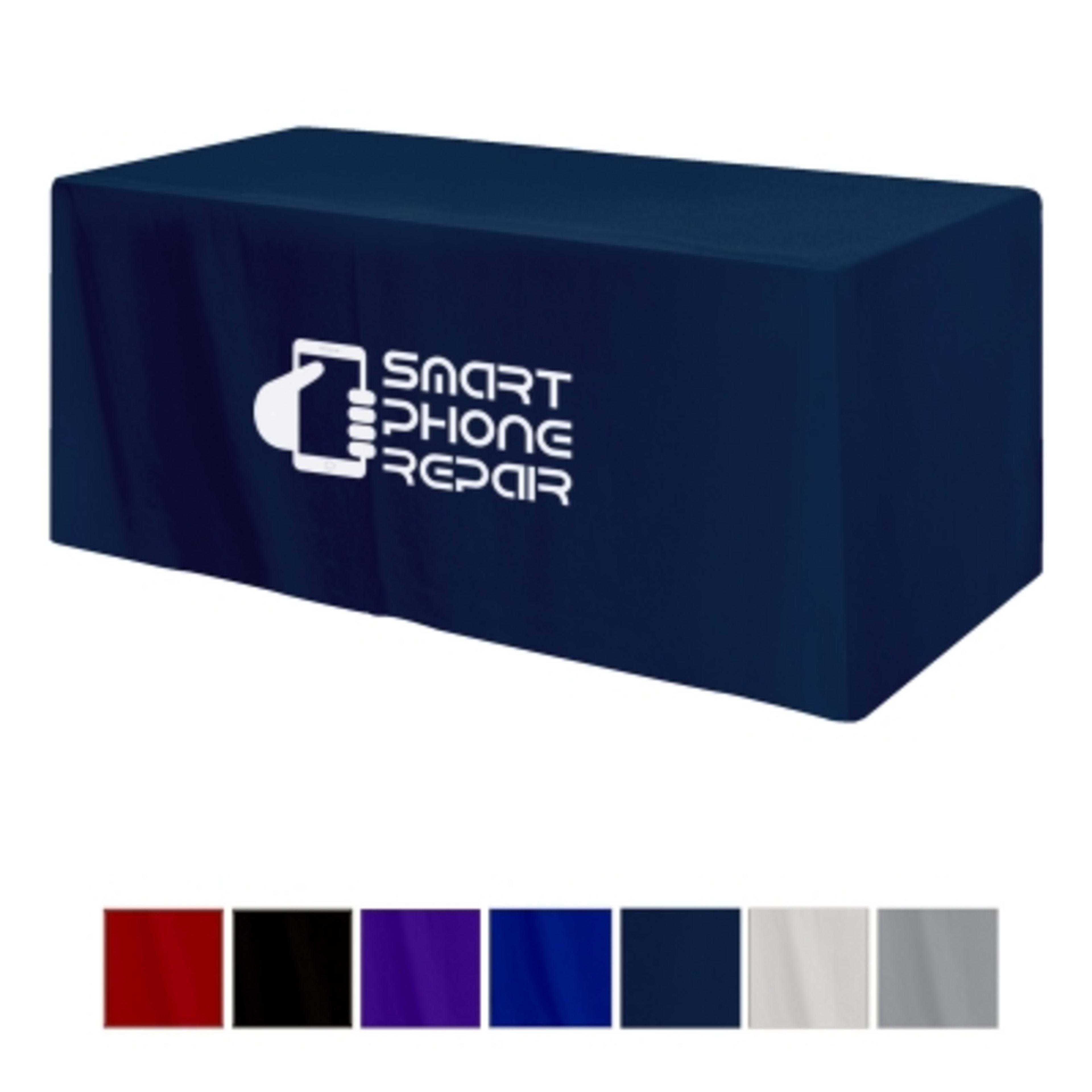 Table Cover Poly Cotton Fitted 3-Sided - 6 ft - Group Shot - product view 2