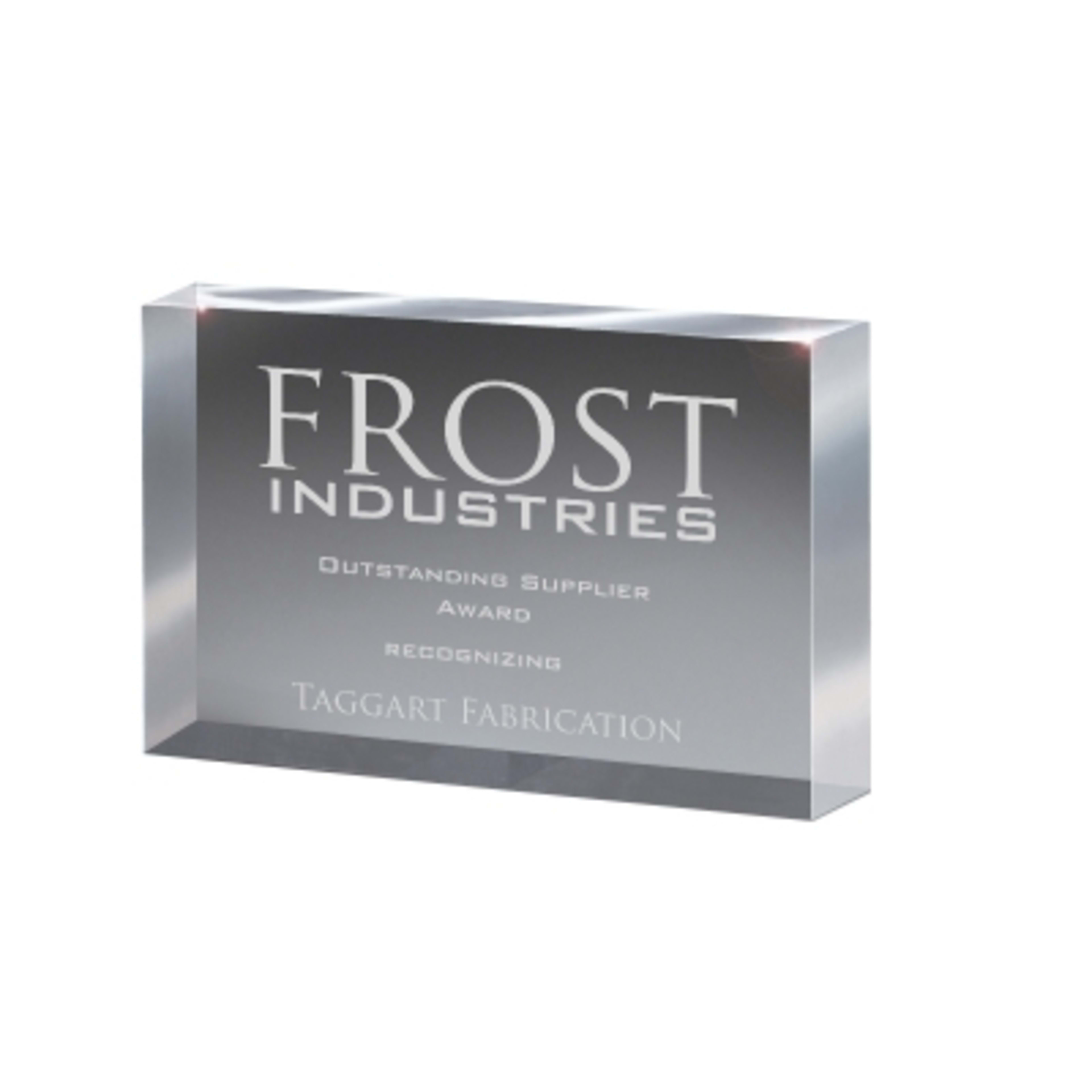Lucite Freestanding Block Award Small - 5 x 3 in - Clear - Laser - promotional product with custom logo