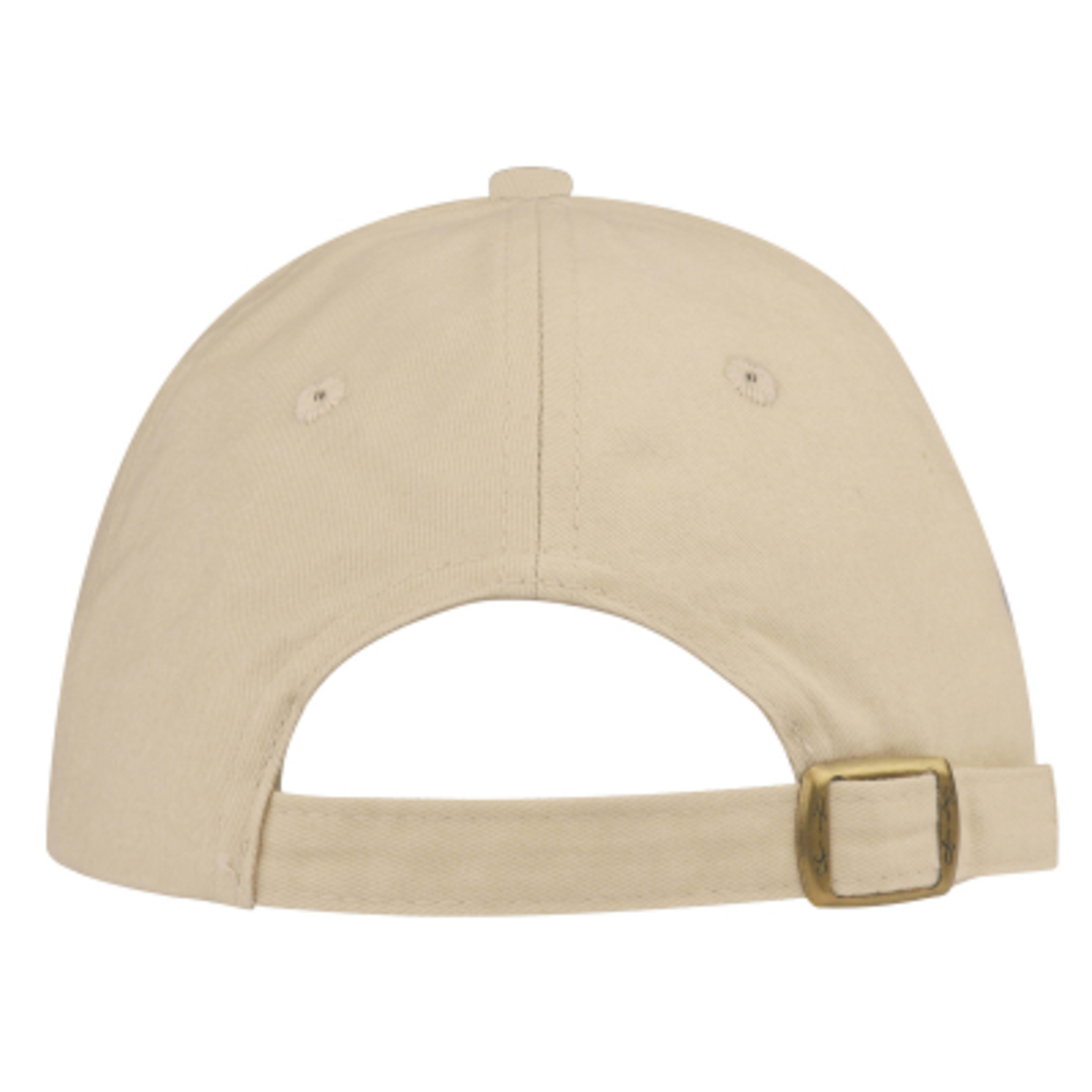 Baseball Cap 6 Panel Cotton Twill Unstructured - One Size - KHK - Back - product view 4