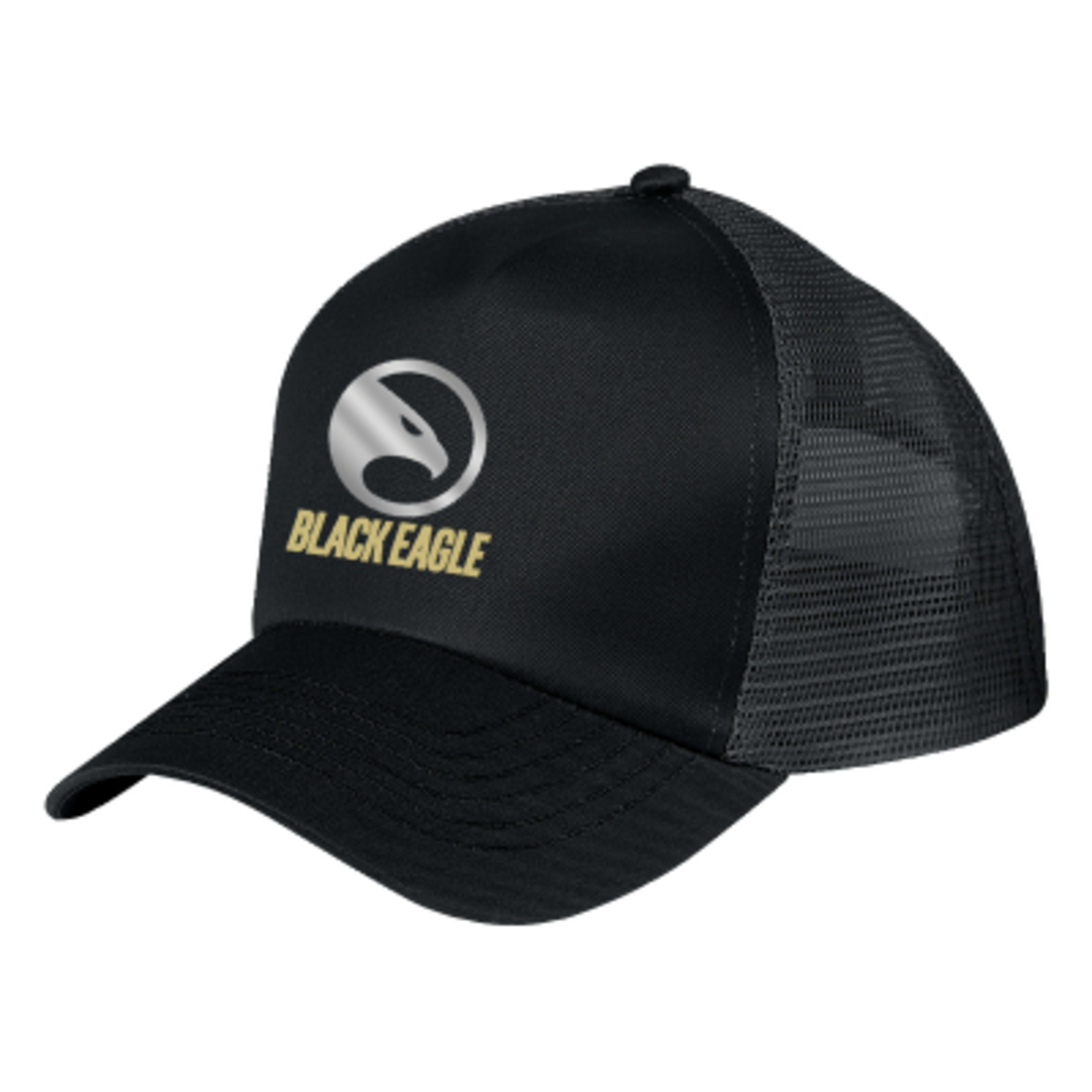 Baseball Cap 5 Panel Mesh Back Cotton Twill (One Size) - Black - Colorbrite - product view 1