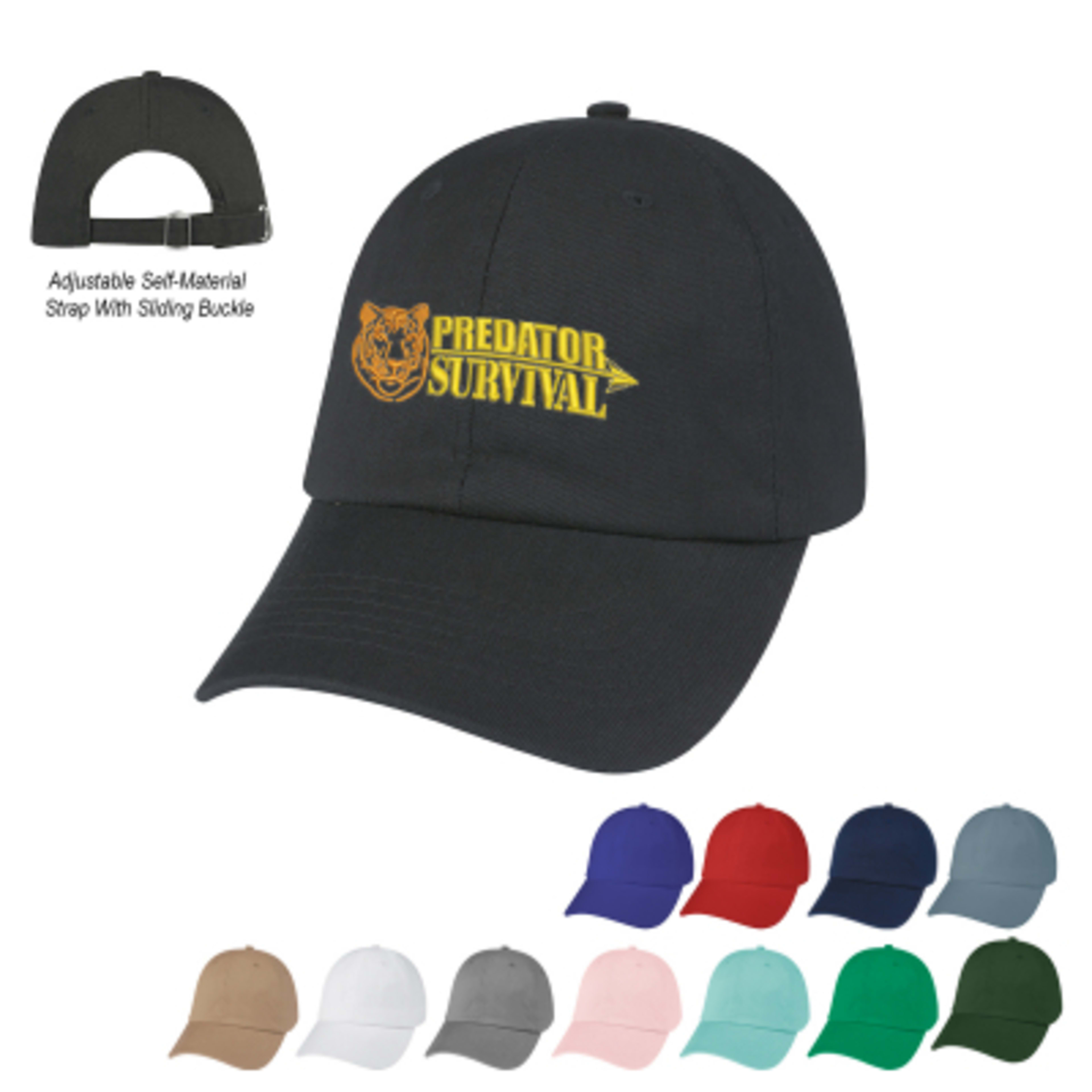 Custom Baseball Cap Washed Cotton Low Profile - 6 Panel - Group Shot - product view 3