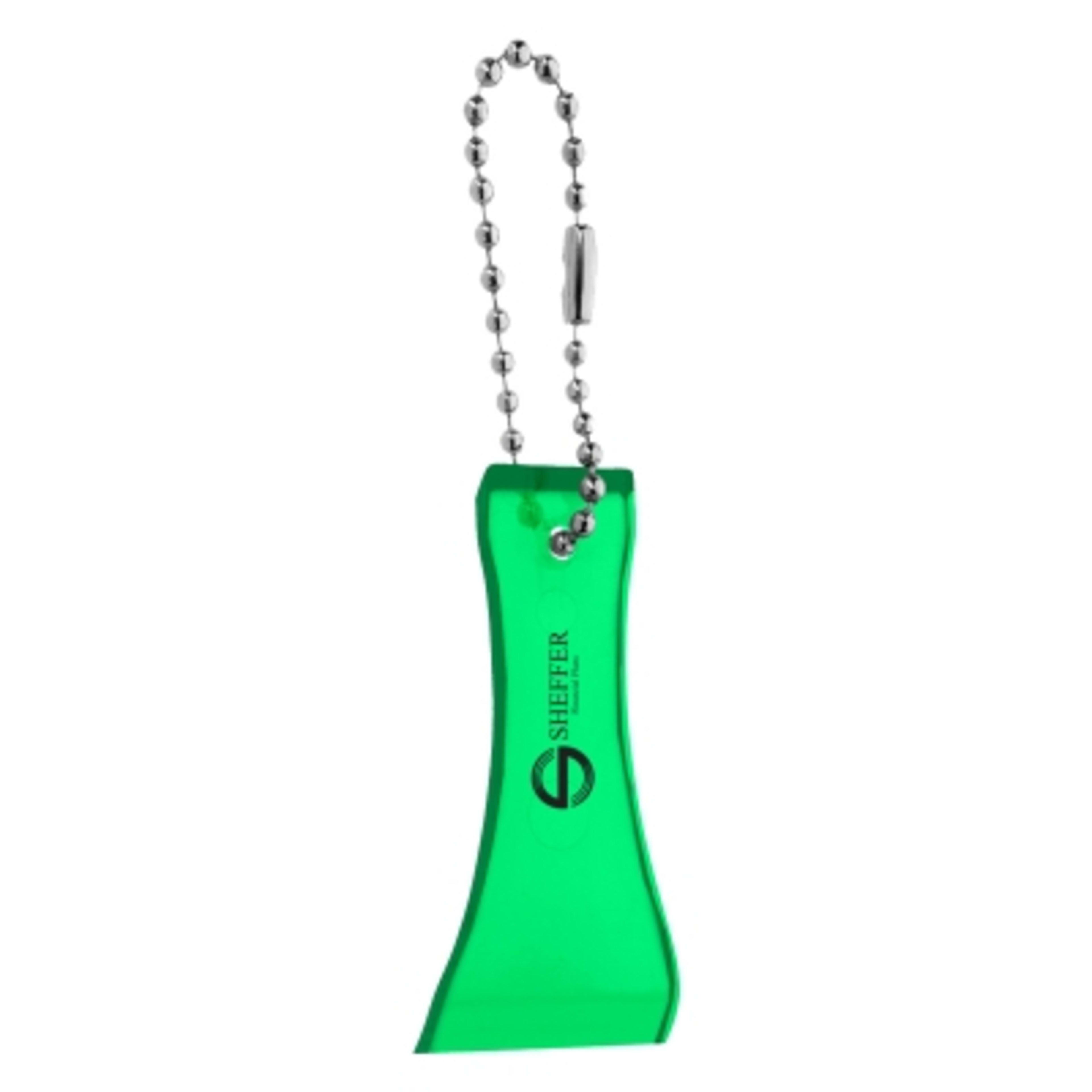 Lottery Scratcher Keychain Bead Chain - 2 x 0.875 in - TRN/Green - Padprint - product view 1
