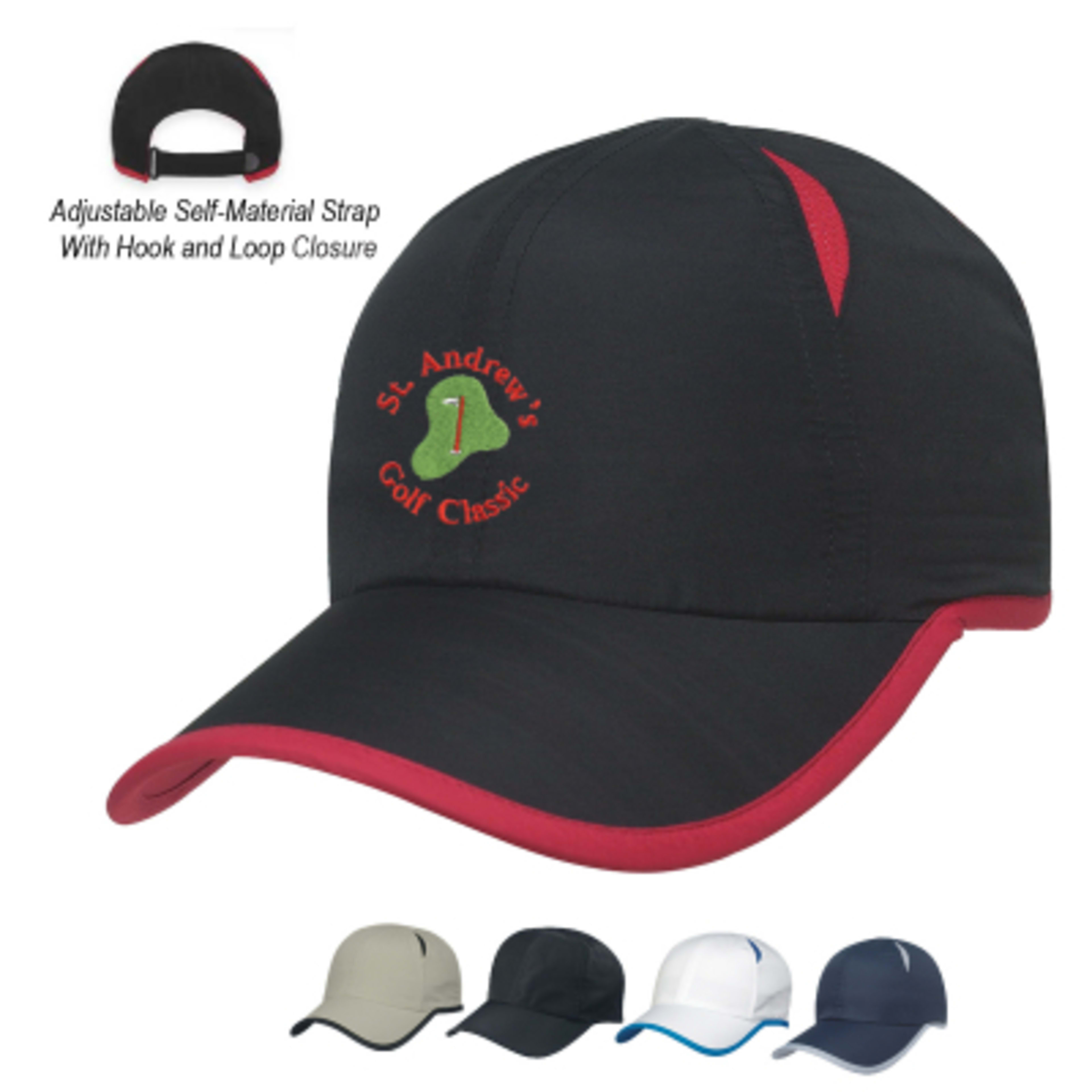 Lightweight Polyester Cap - 6 Panel Low Profile - Group Shot - product view 3