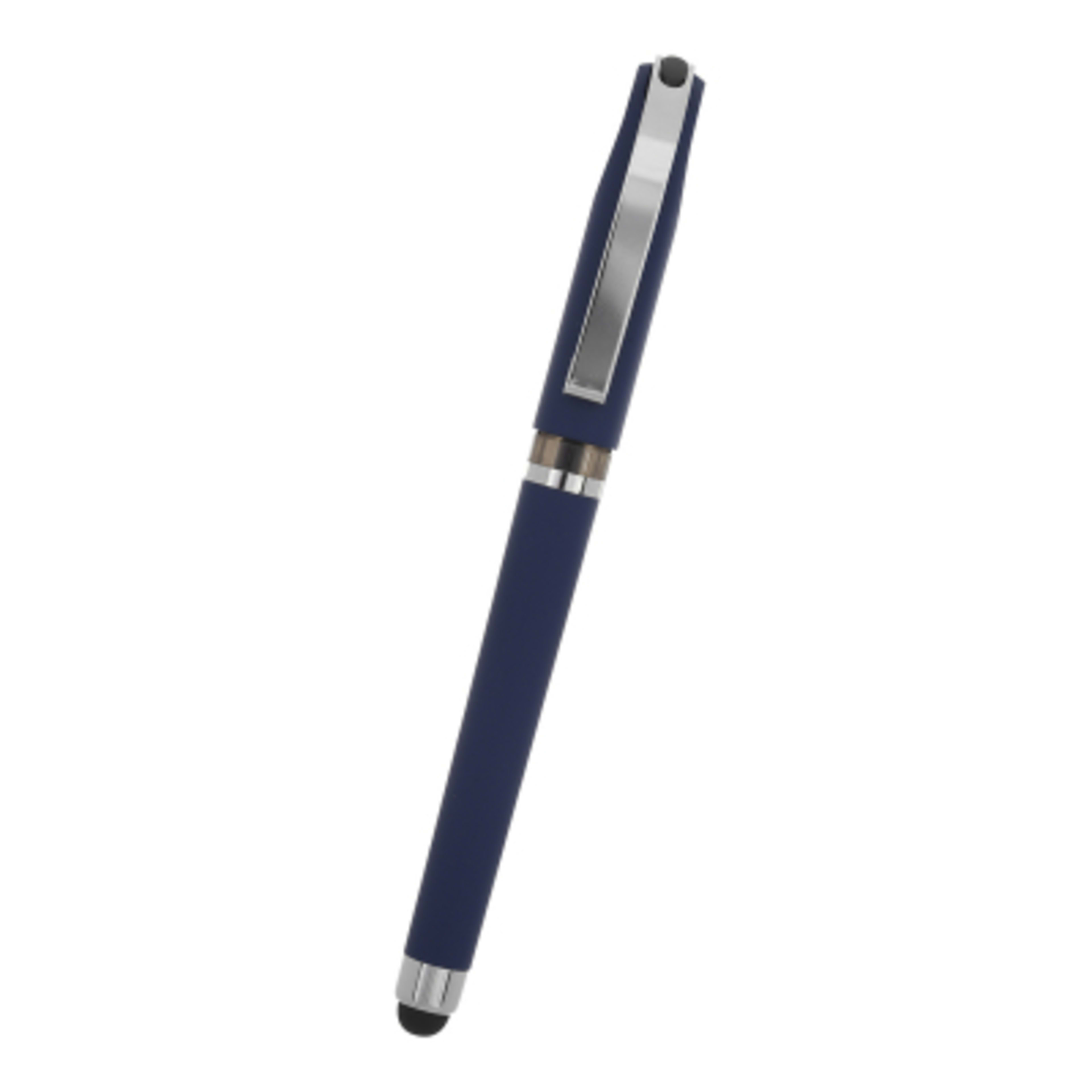 Avendale Velvet Touch Stylus Gel Pen - 5.75 in - Navy - Front - product view 2