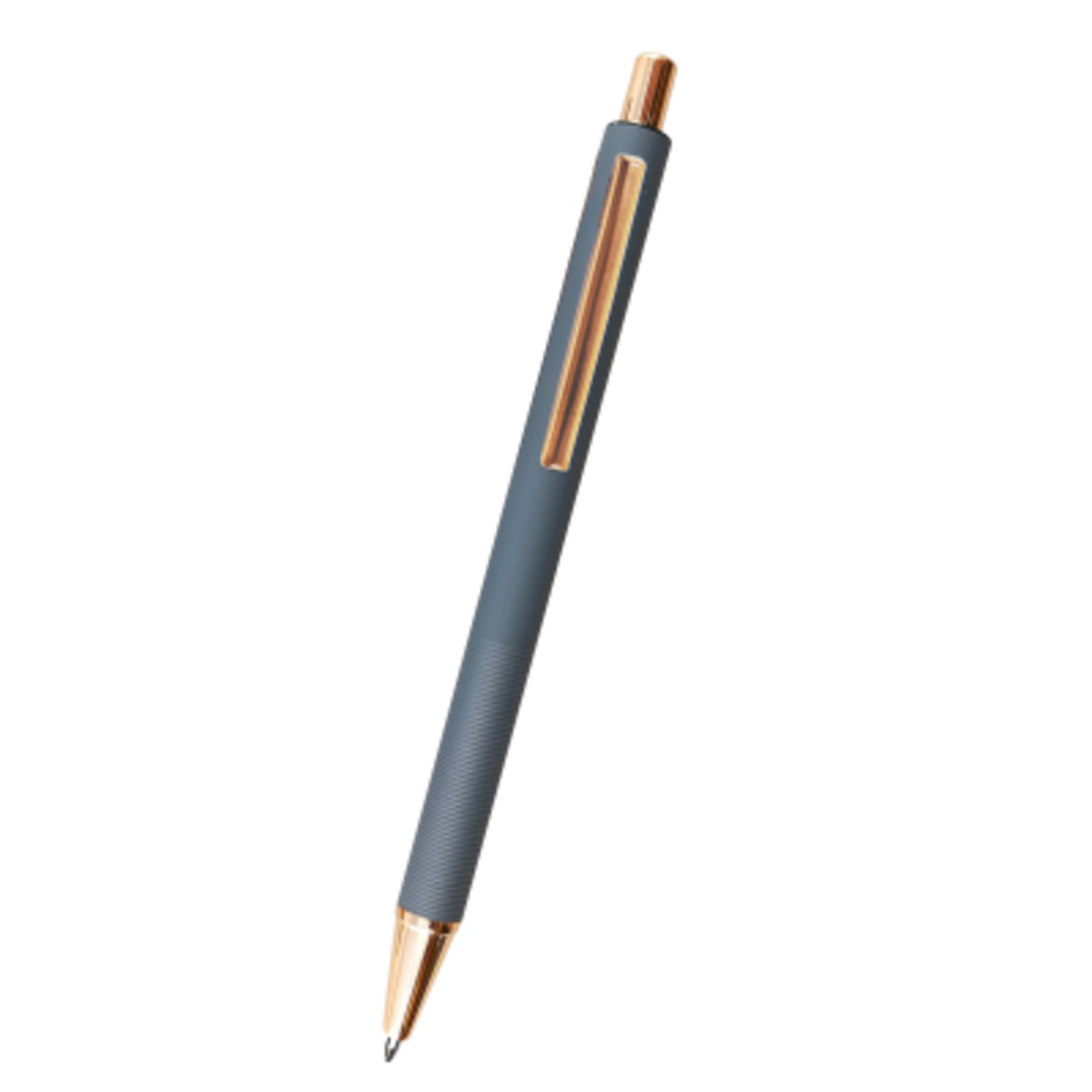 Harlow Recycled Aluminum Pen - Rose Gold Accents - 5.5 in - Gray - front - product view 3