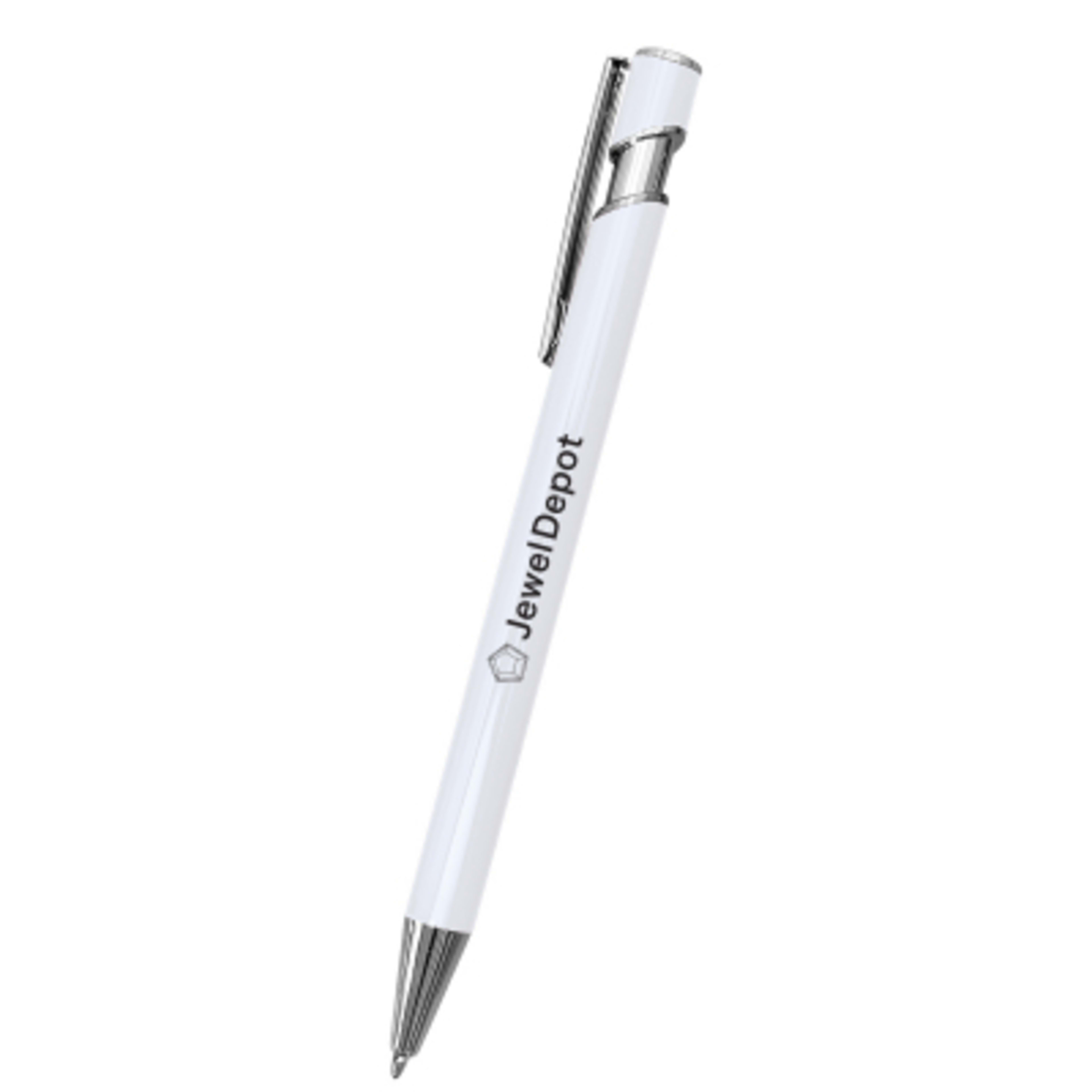 Pen Aluminum Incline Design - 5.5 in - White - Silkscreen - product view 1