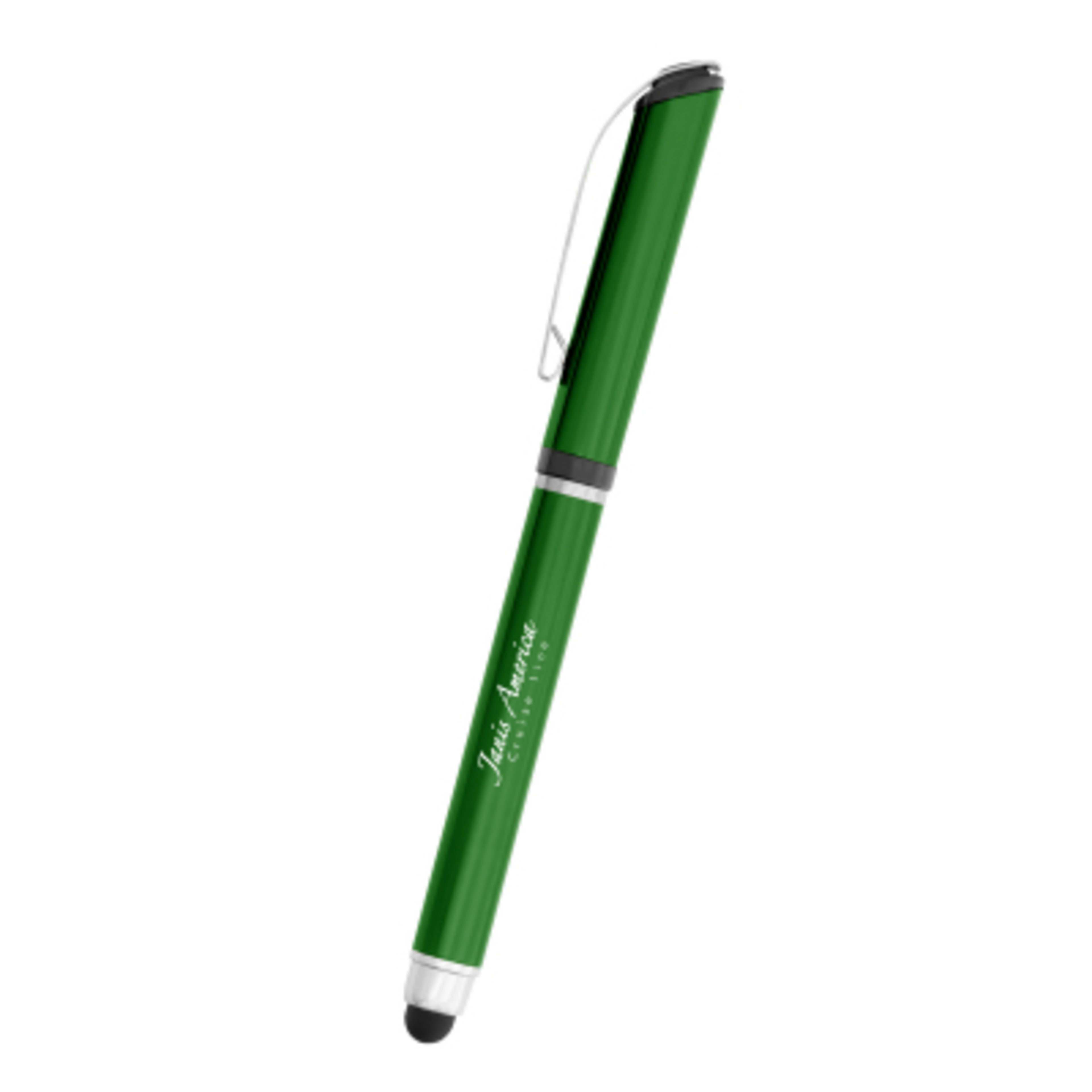 Stylus Pen Aluminum Rollerball - 5.5 in - MET/Green - Silkscreen - product view 1