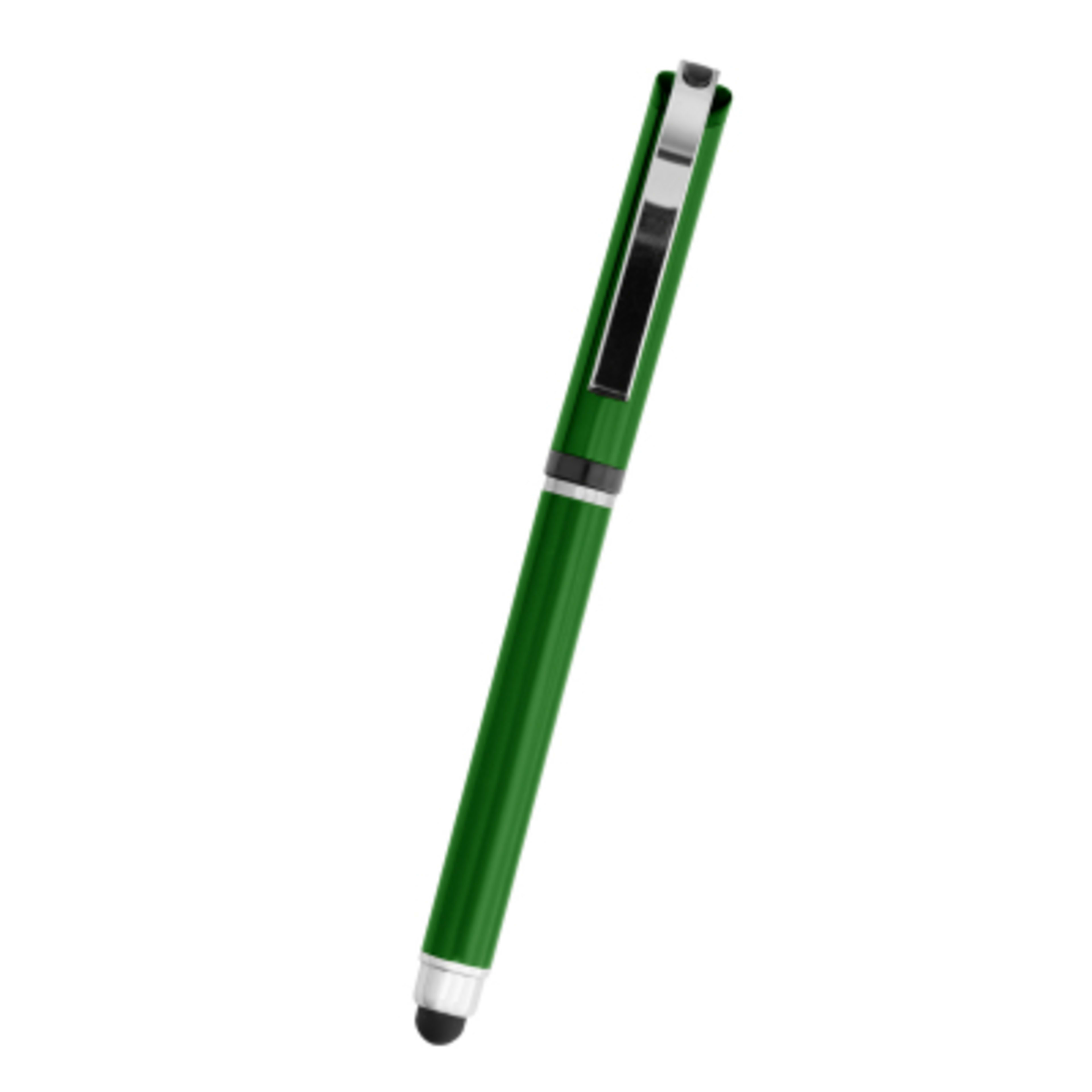 Stylus Pen Aluminum Rollerball - 5.5 in - MET/Green - Front - product view 2