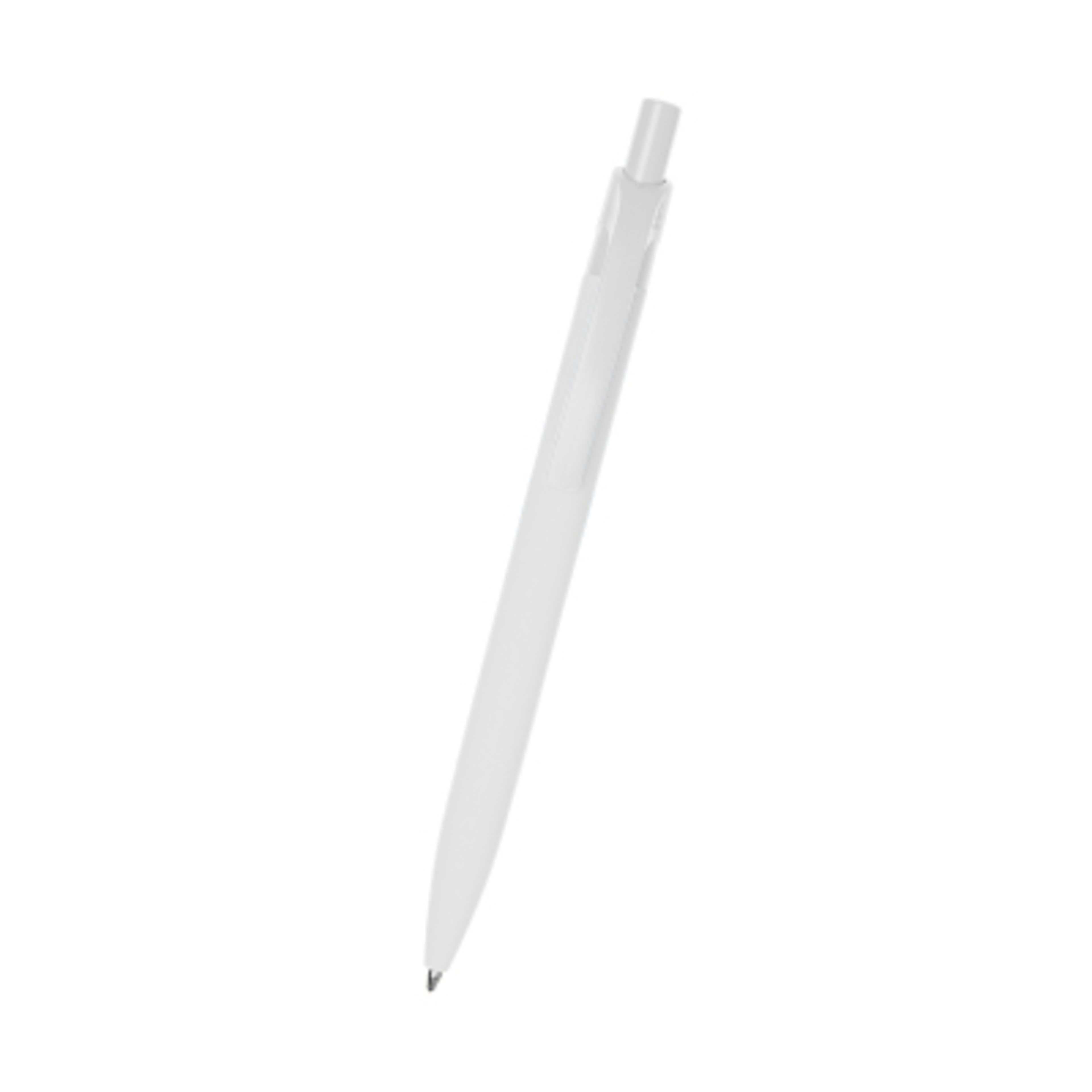 Pen Recycled Aluminum Rubberized Plunger Action - 5.5 in - White - Front - product view 11