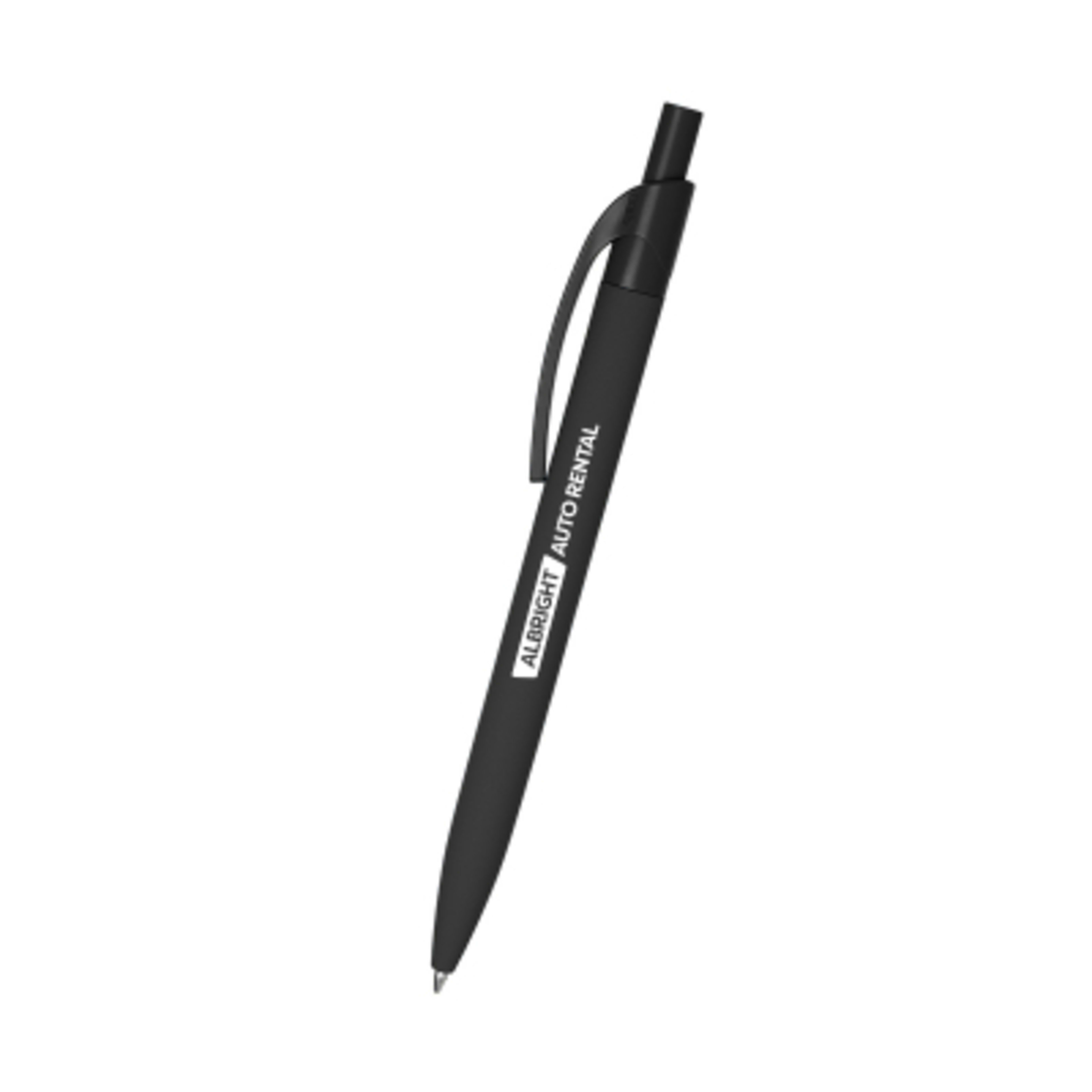 Pen Recycled Aluminum Rubberized Plunger Action - 5.5 in - Black - Silkscreen - product view 17