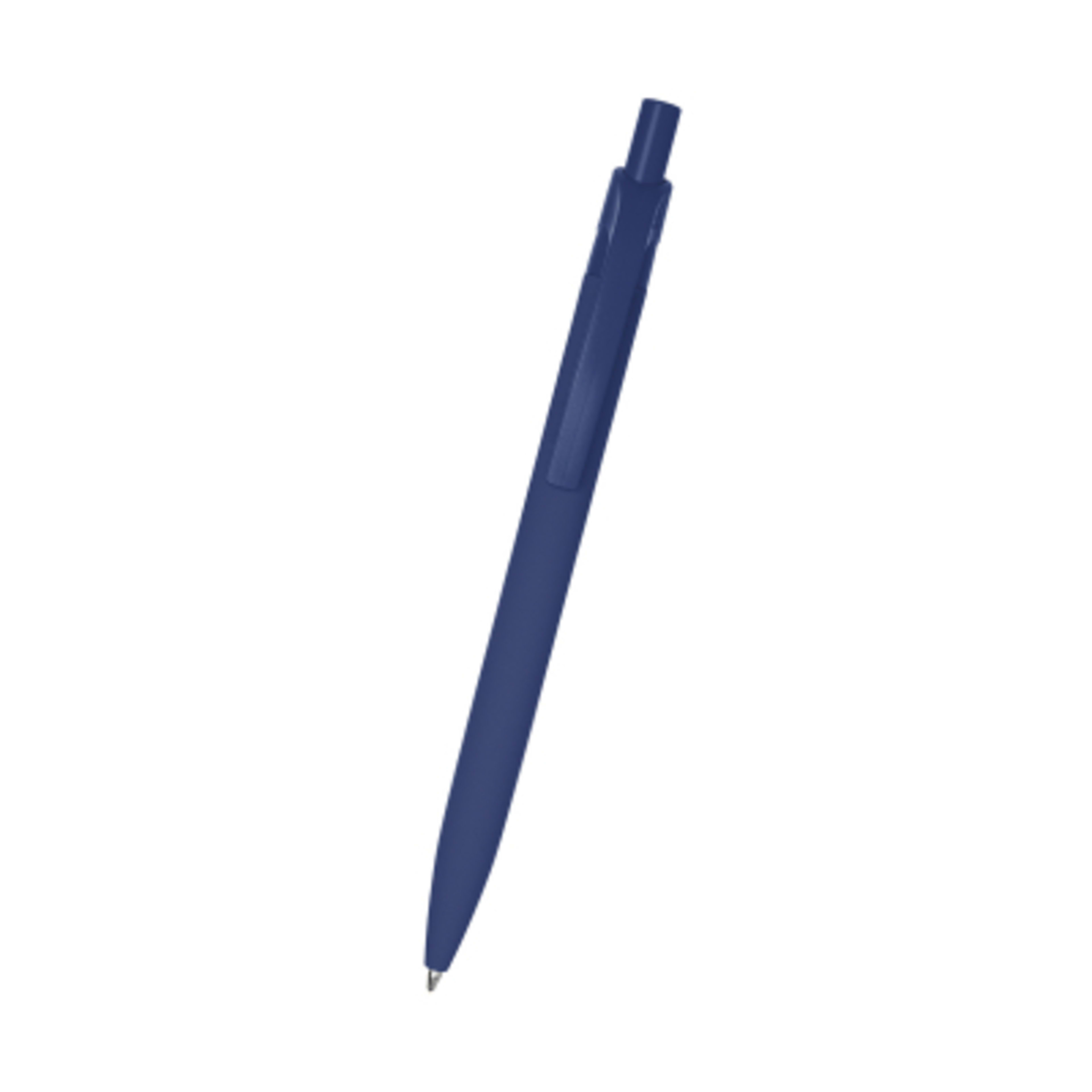 Pen Recycled Aluminum Rubberized Plunger Action - 5.5 in - Navy - Front - product view 7