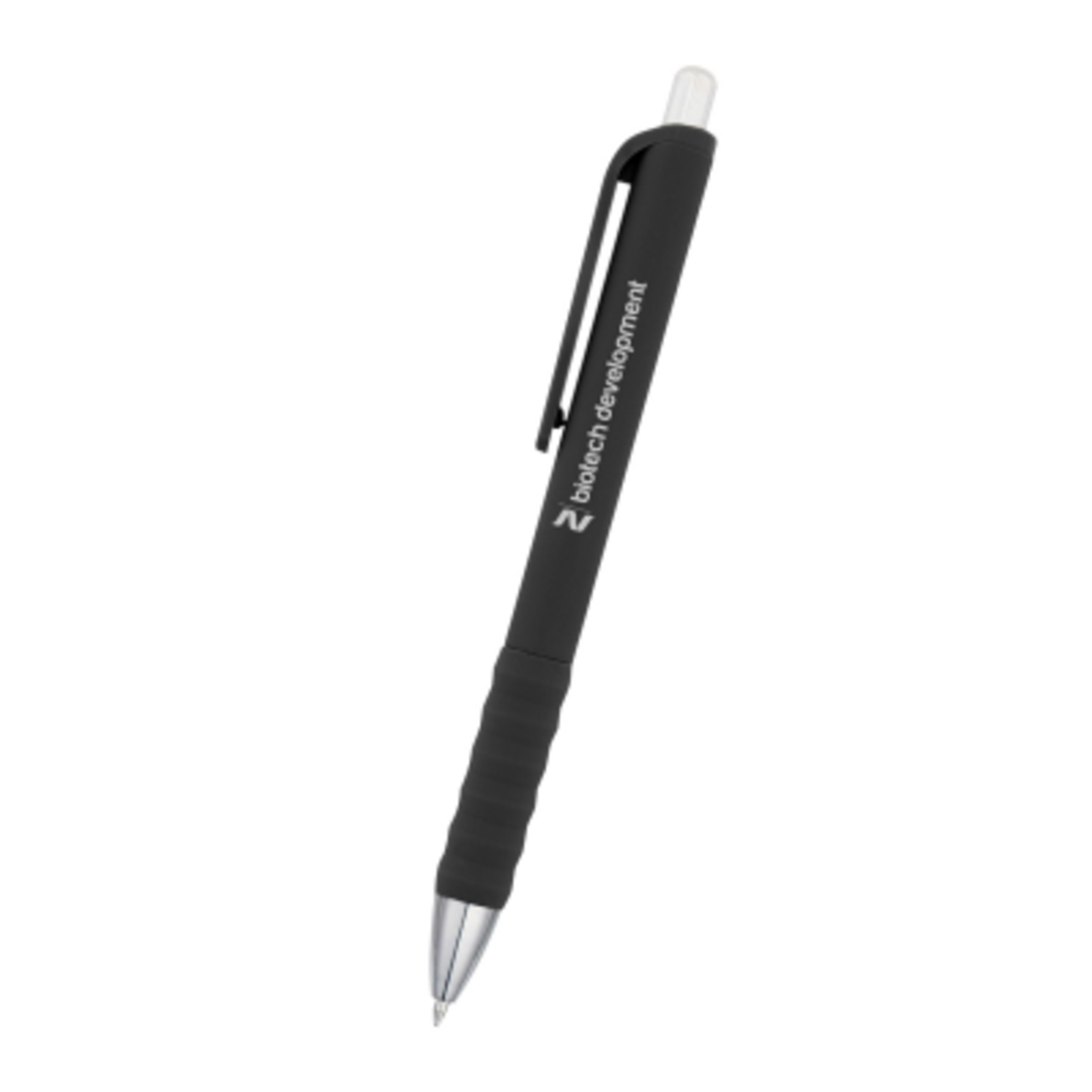 Gel Pen Rubberized Plunger Action Ripple Design - 5.5 in - Black - Silkscreen - product view 1