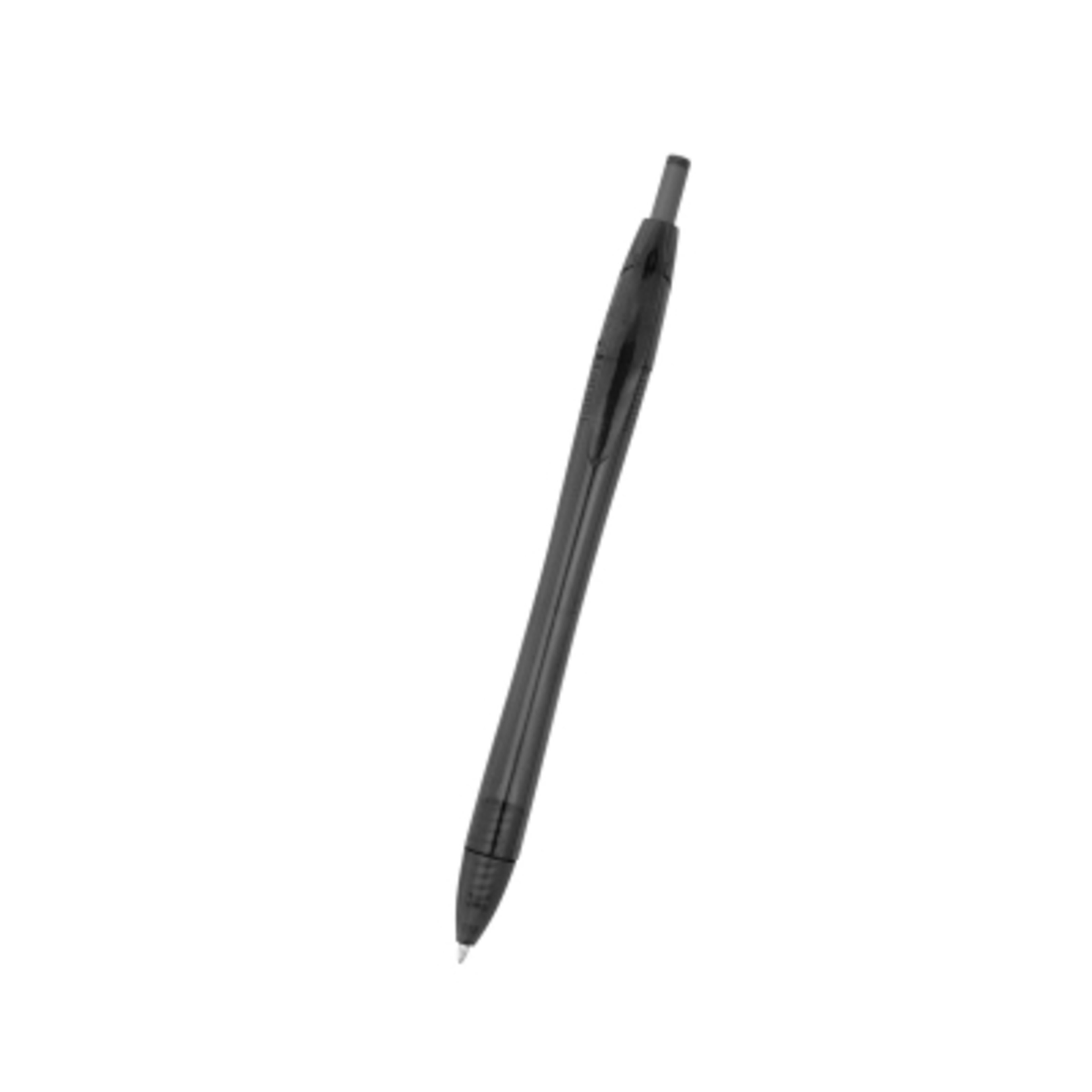 Pen Recycled rPET Plunger Action Eco-Friendly - 5.875 in - TRN/Black - Front - product view 2