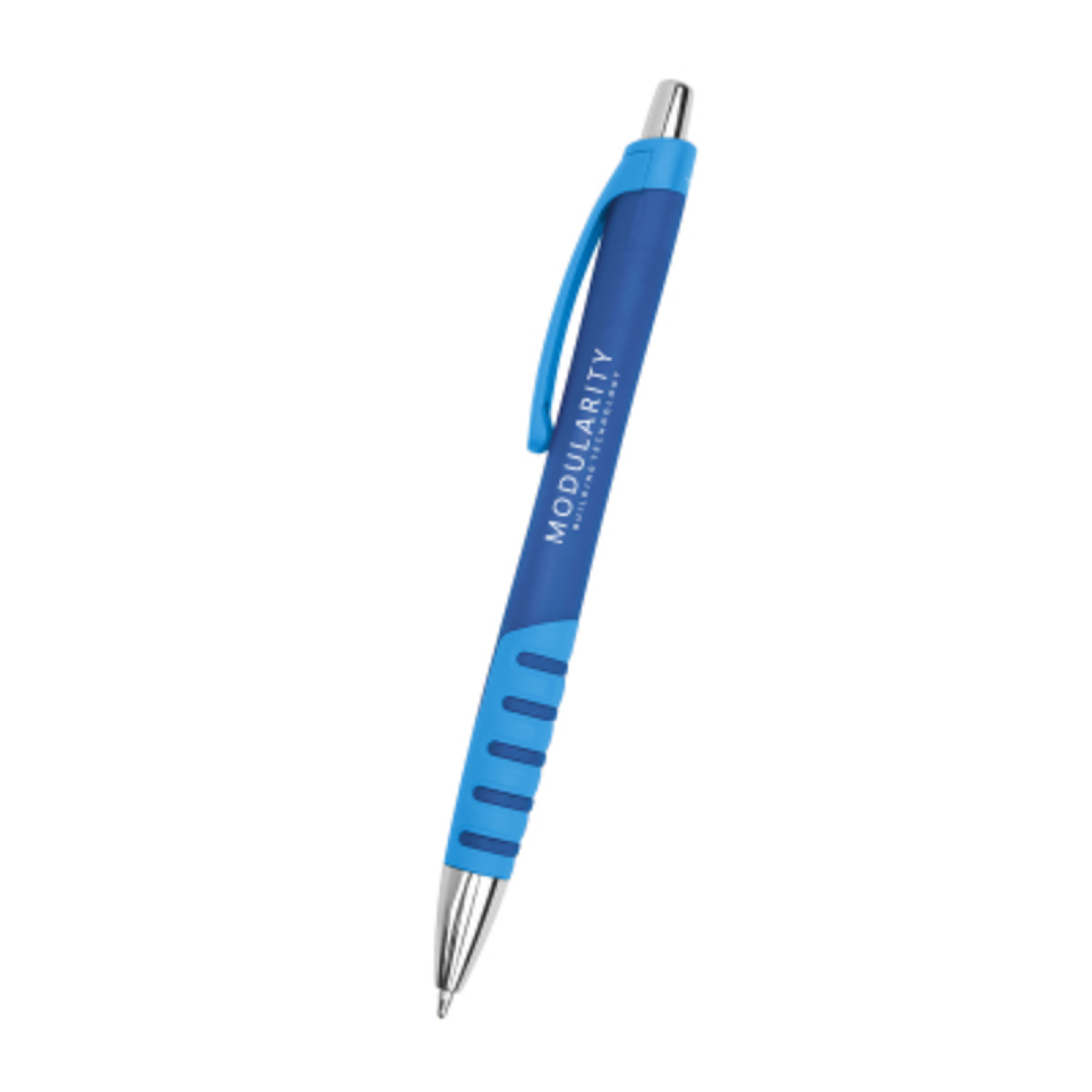 Recycled ABS Pen with Comfort Grip Design - 5.5 in - Blue - Silkscreen - promotional product with custom logo