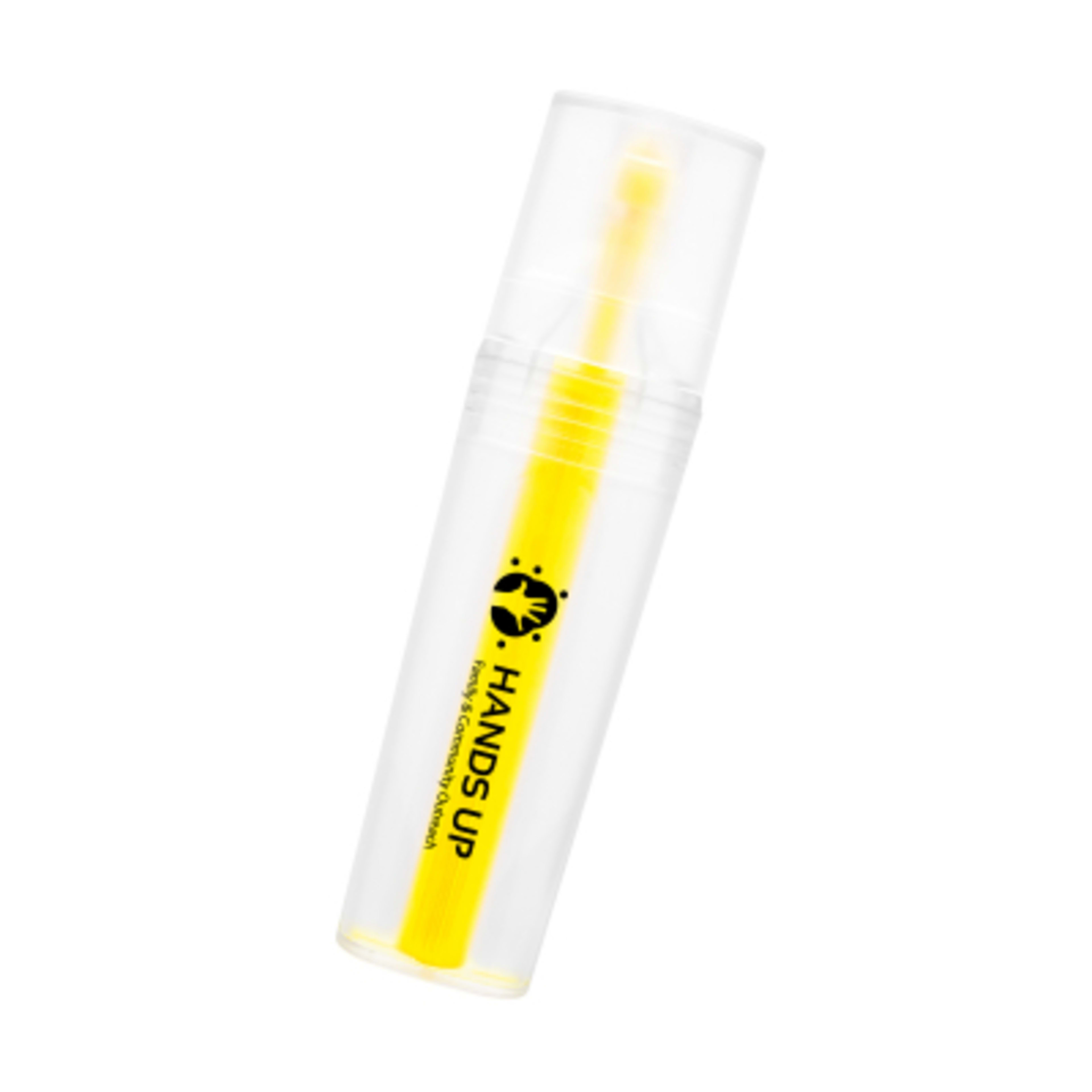 Recycled PET Highlighter Chisel Tip - 4 in - Clear/Yellow - Padprint - product view 2