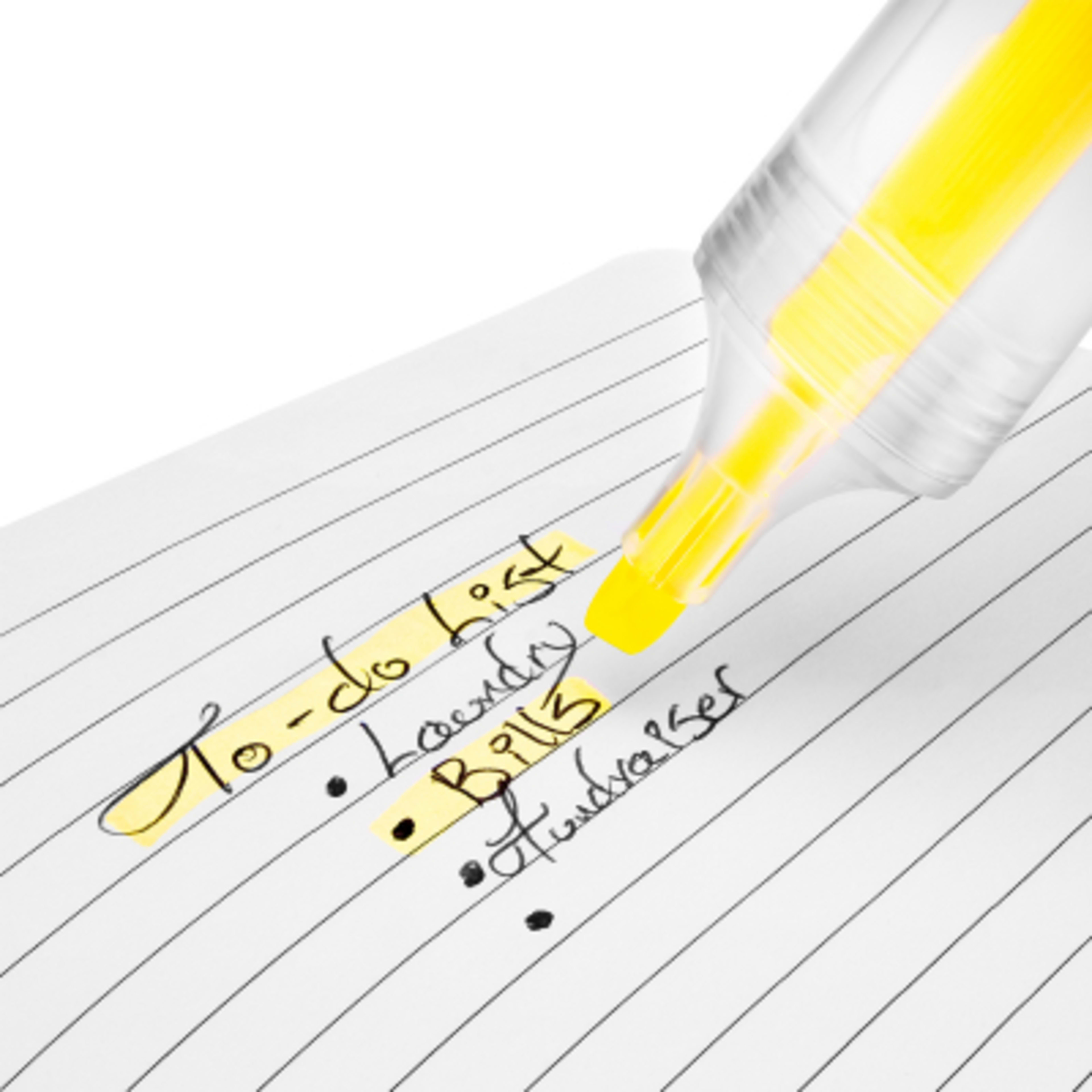 Recycled PET Highlighter Chisel Tip - 4 in - In Use - product view 3