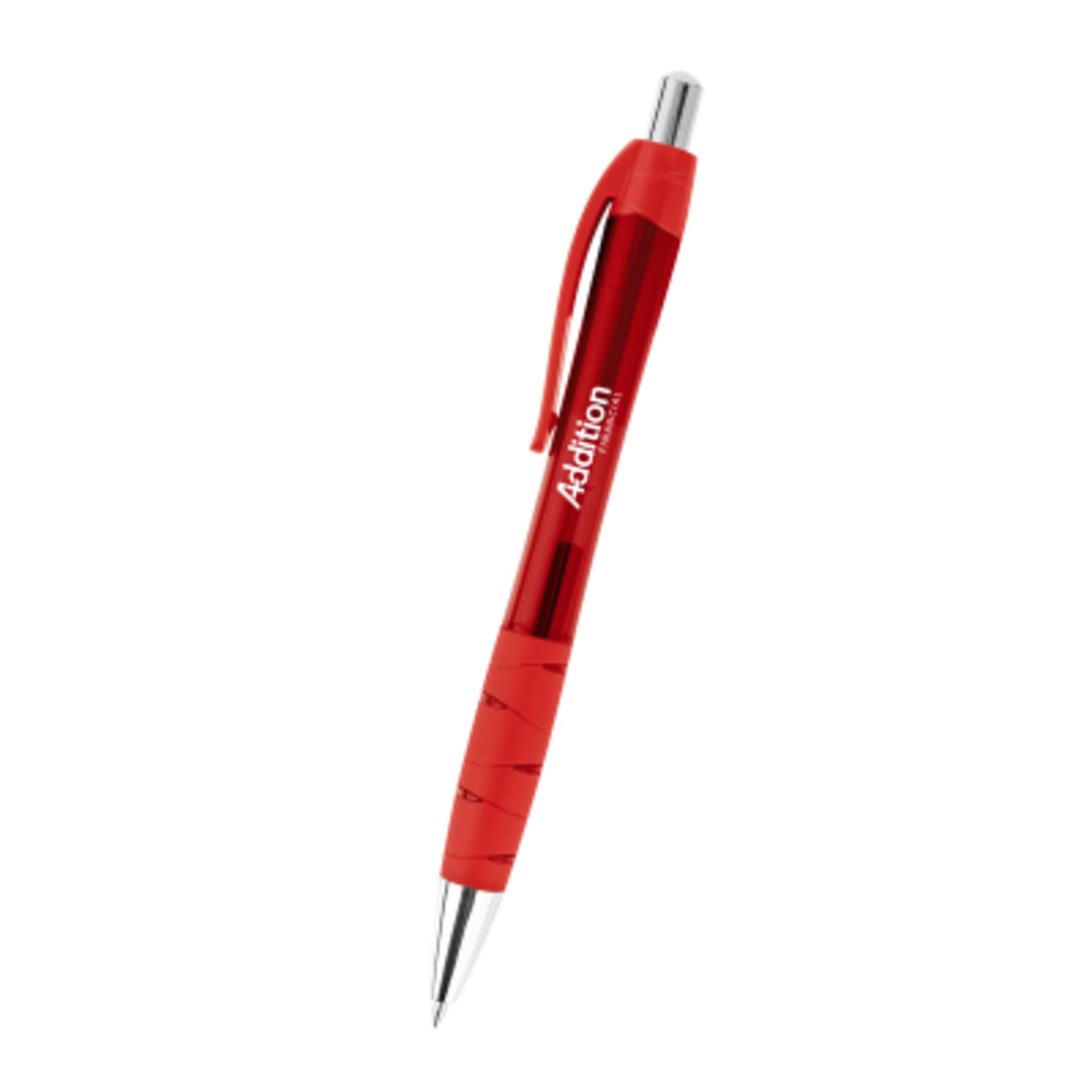 Gel Pen rPET Rubber Grip Eco-Friendly - 5.5 in - Red - Silkscreen - product view 1