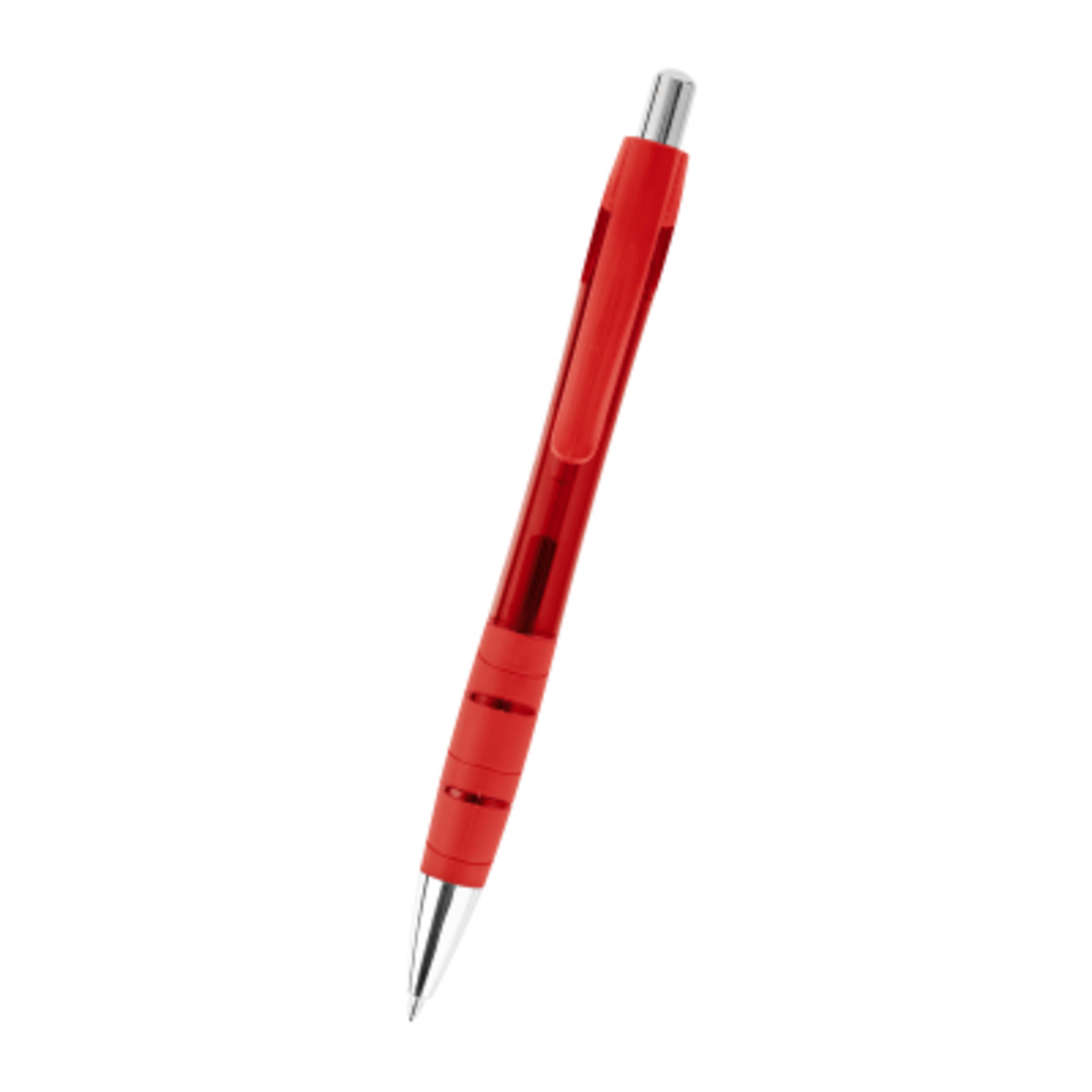 Gel Pen rPET Rubber Grip Eco-Friendly - 5.5 in - Red - Front - product view 2