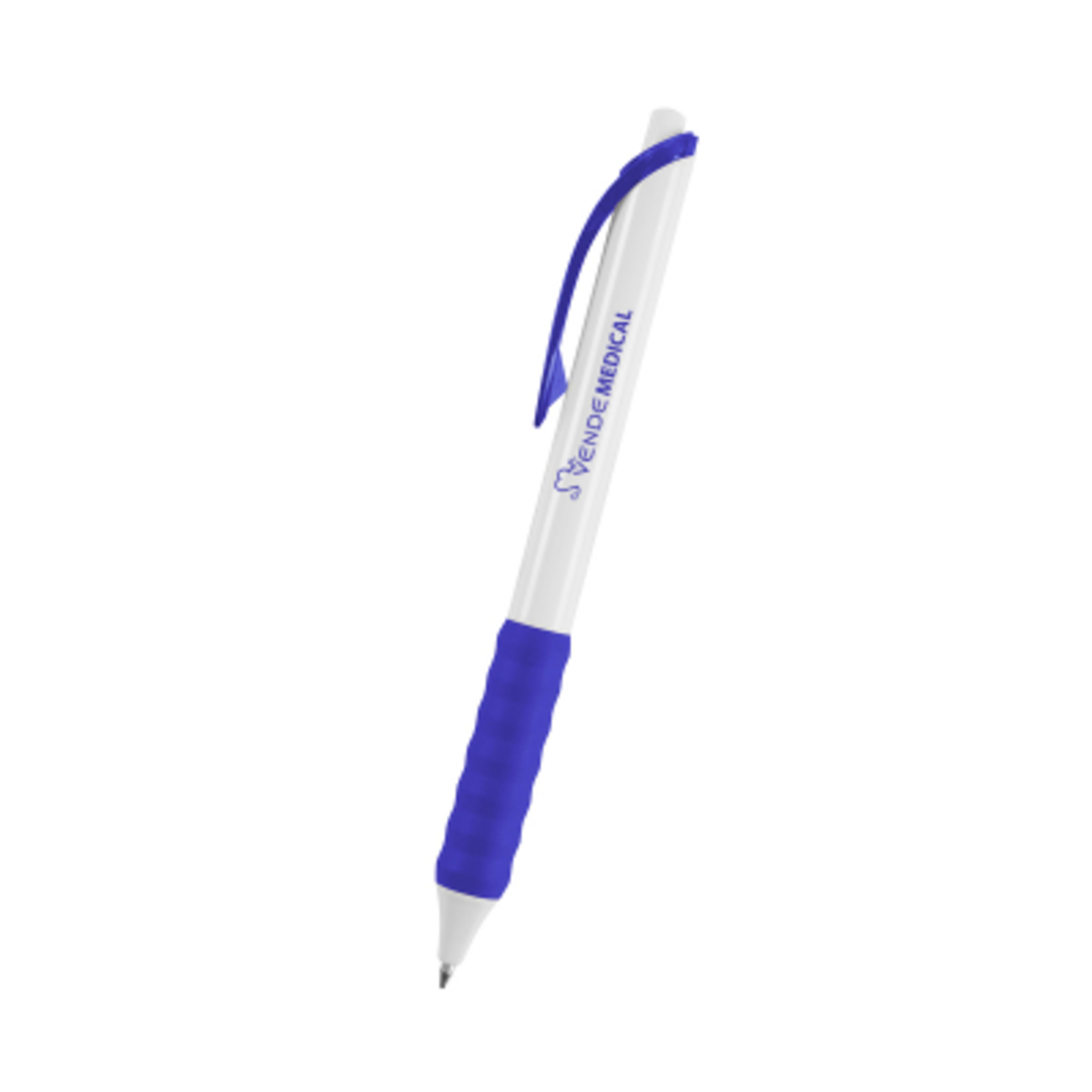 Gel Pen rABS Rubber Grip Eco-Friendly - 5.75 in - White/Royal - Silkscreen - product view 1