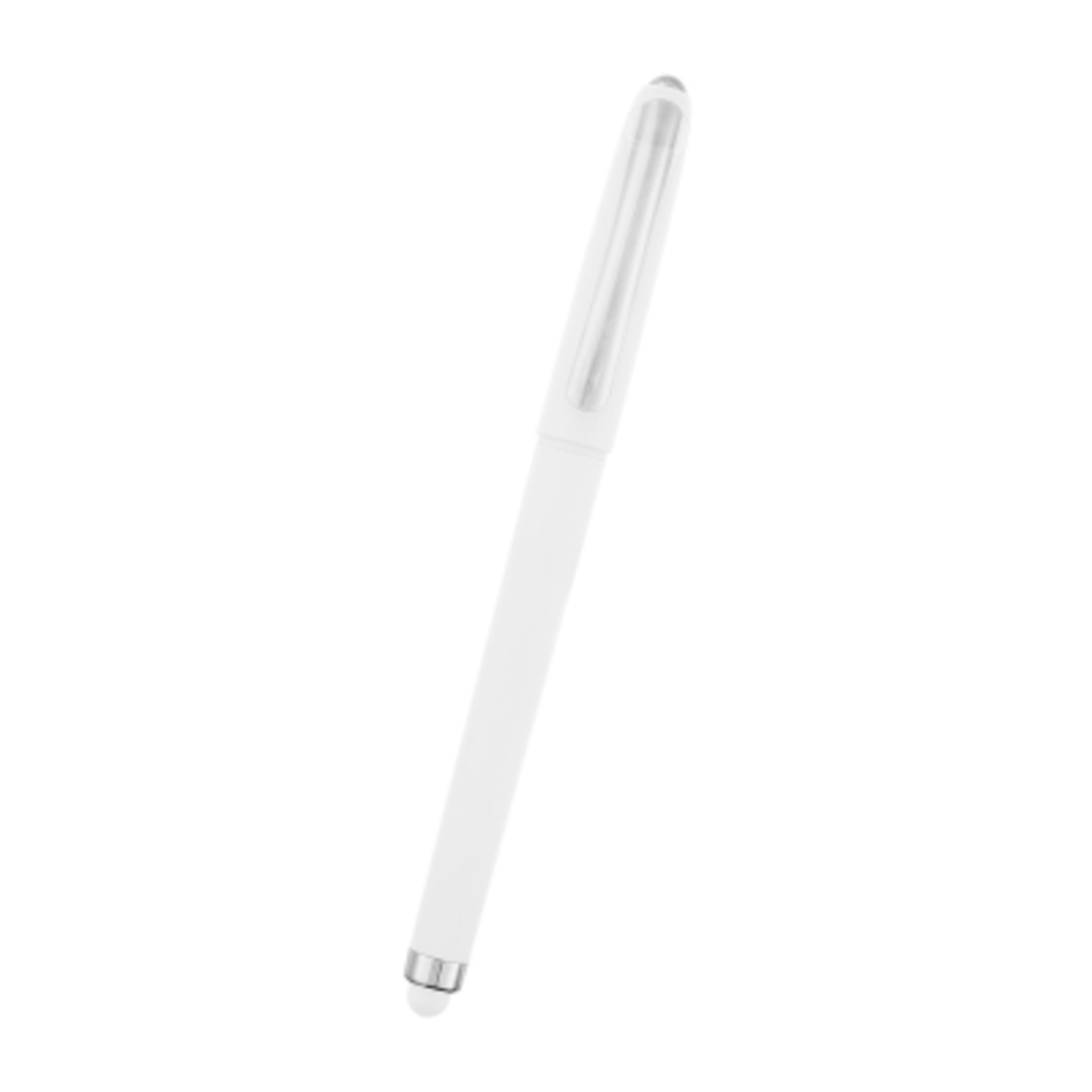 Gel Stylus Pen Recycled ABS Fidget Roller - 6 in - White - Front - product view 11
