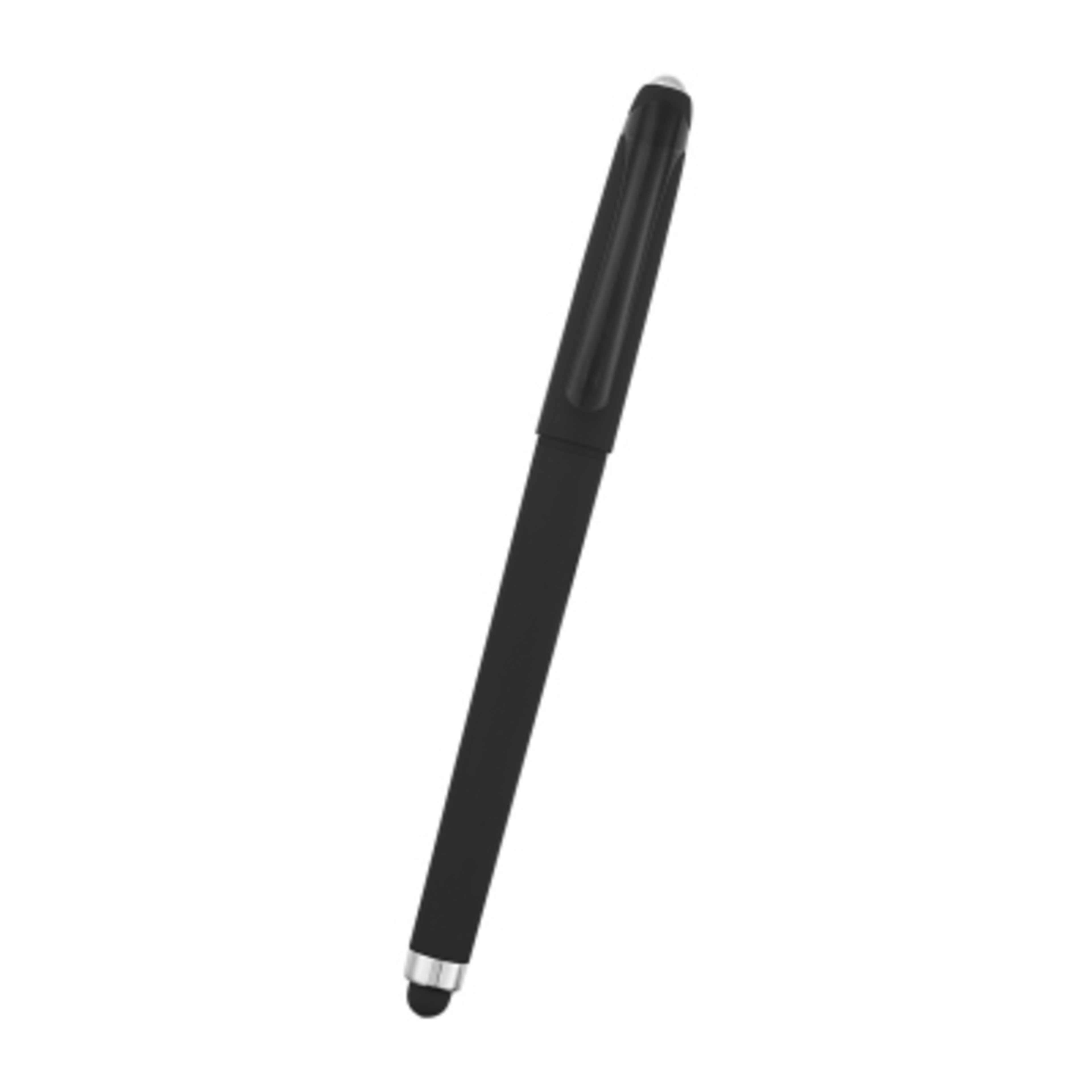 Gel Stylus Pen Recycled ABS Fidget Roller - 6 in - Black - Front - product view 15