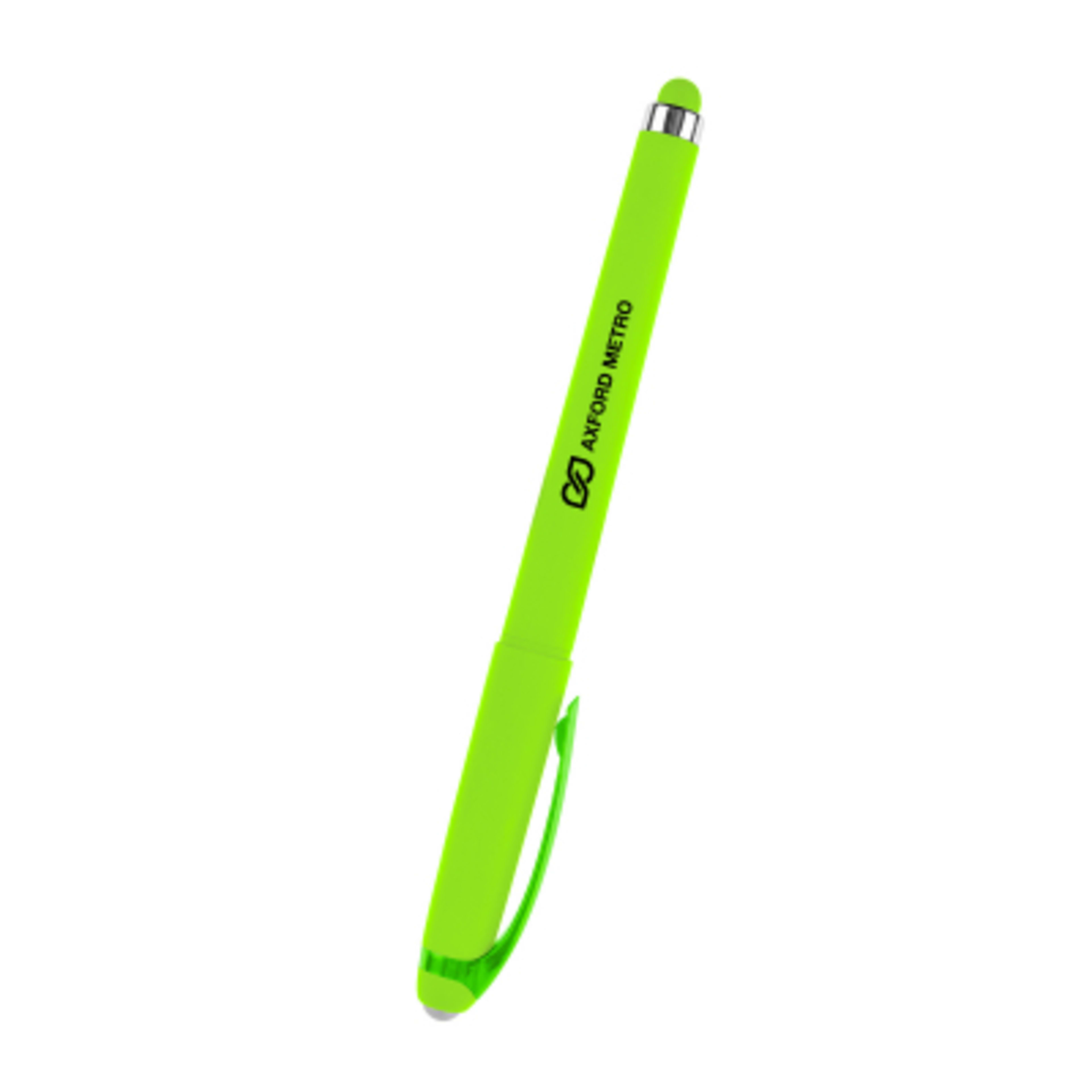 Gel Stylus Pen Recycled ABS Fidget Roller - 6 in - Lime - Silkscreen - product view 4