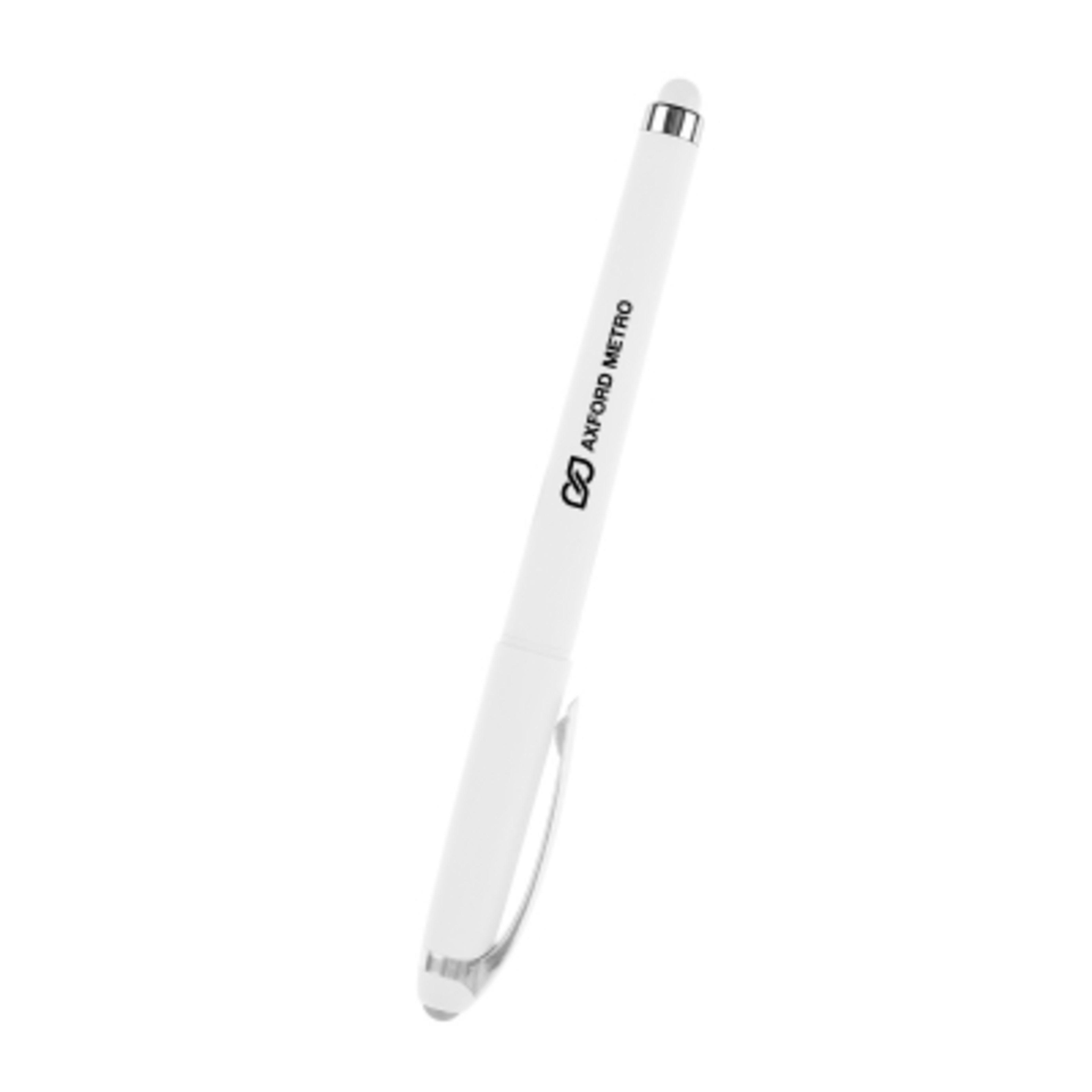 Gel Stylus Pen Recycled ABS Fidget Roller - 6 in - White - Silkscreen - product view 8
