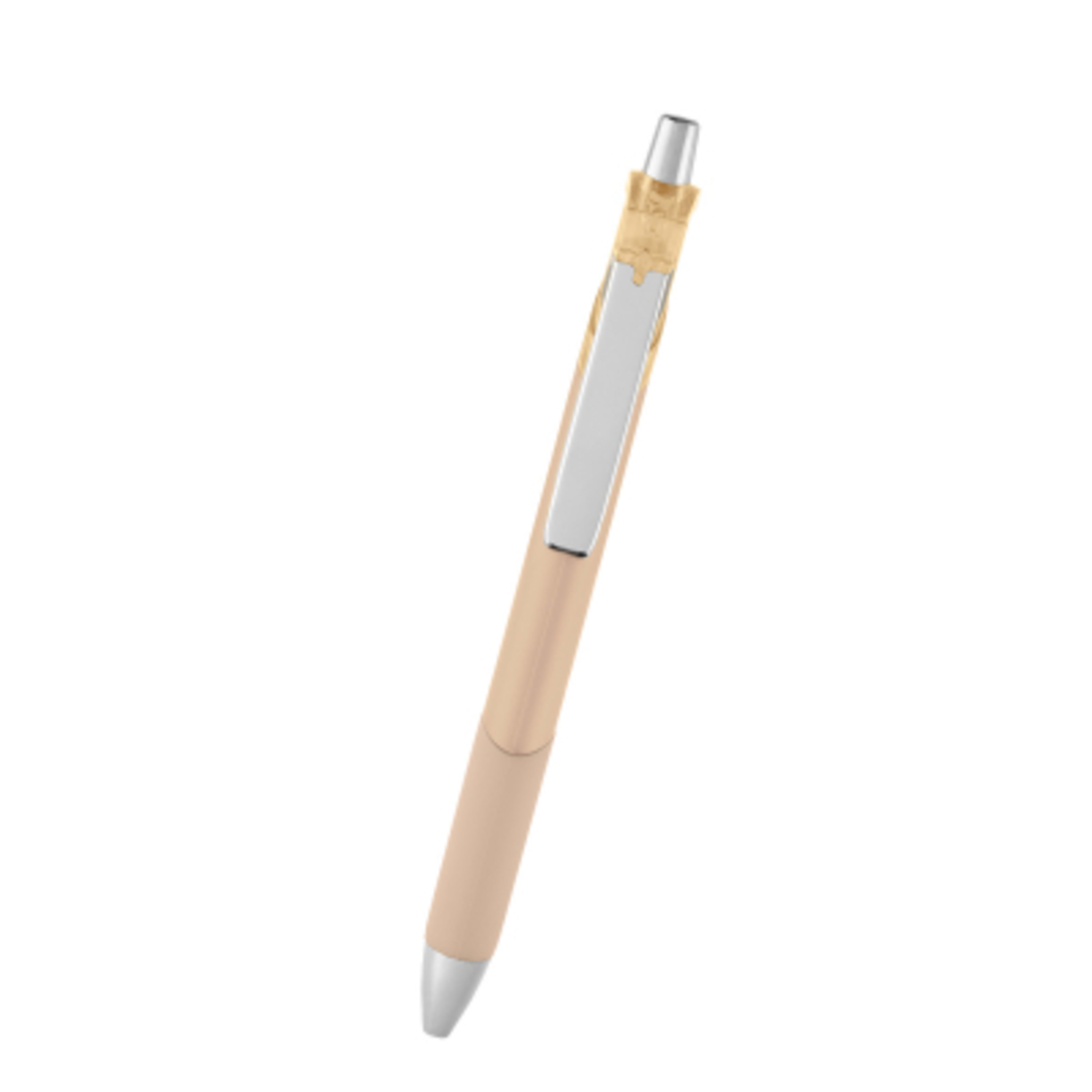 Pen Recycled ABS Rubber Grip Comfort - 5.5 in - BEI - Front - product view 2