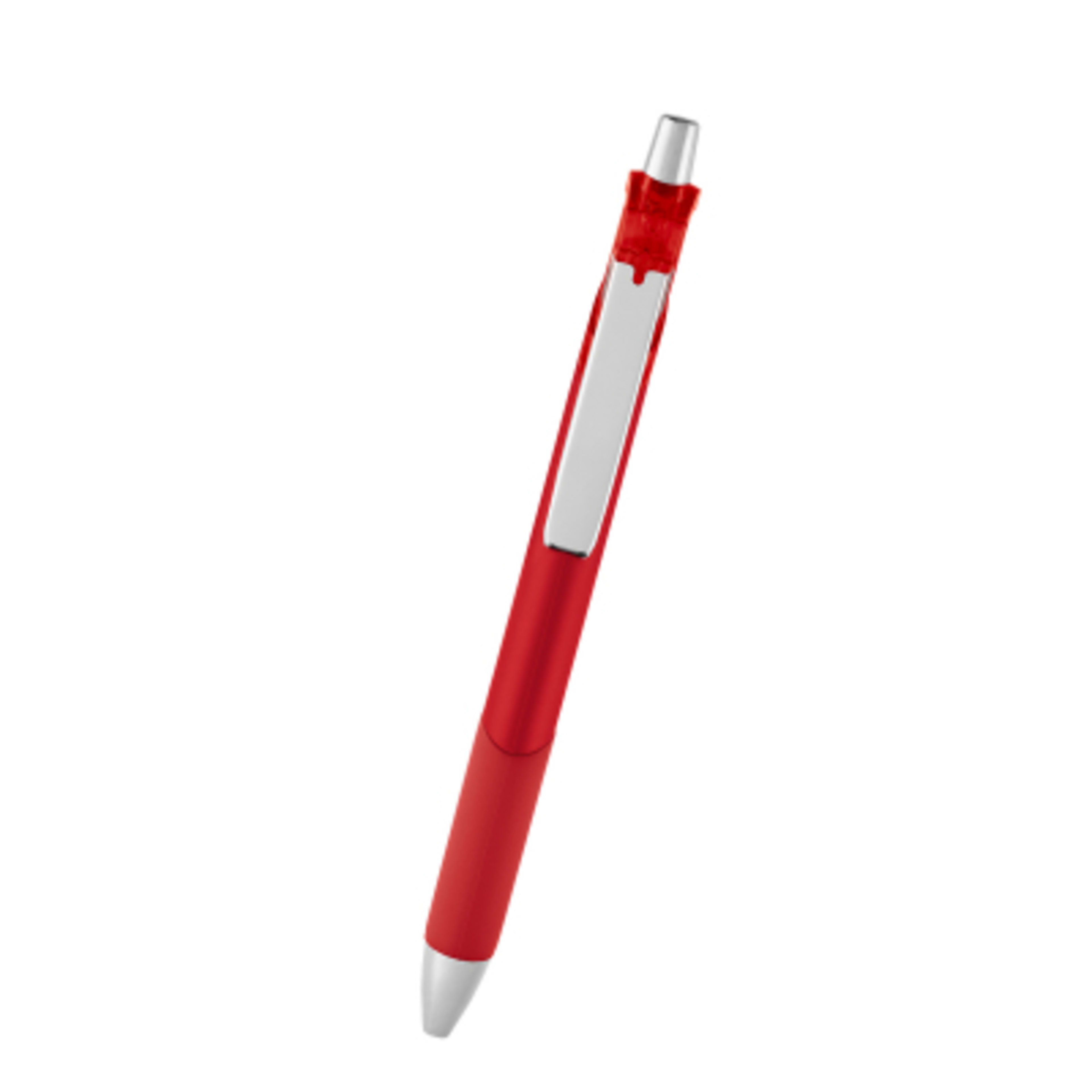 Pen Recycled ABS Rubber Grip Comfort - 5.5 in - Red - Front - product view 10