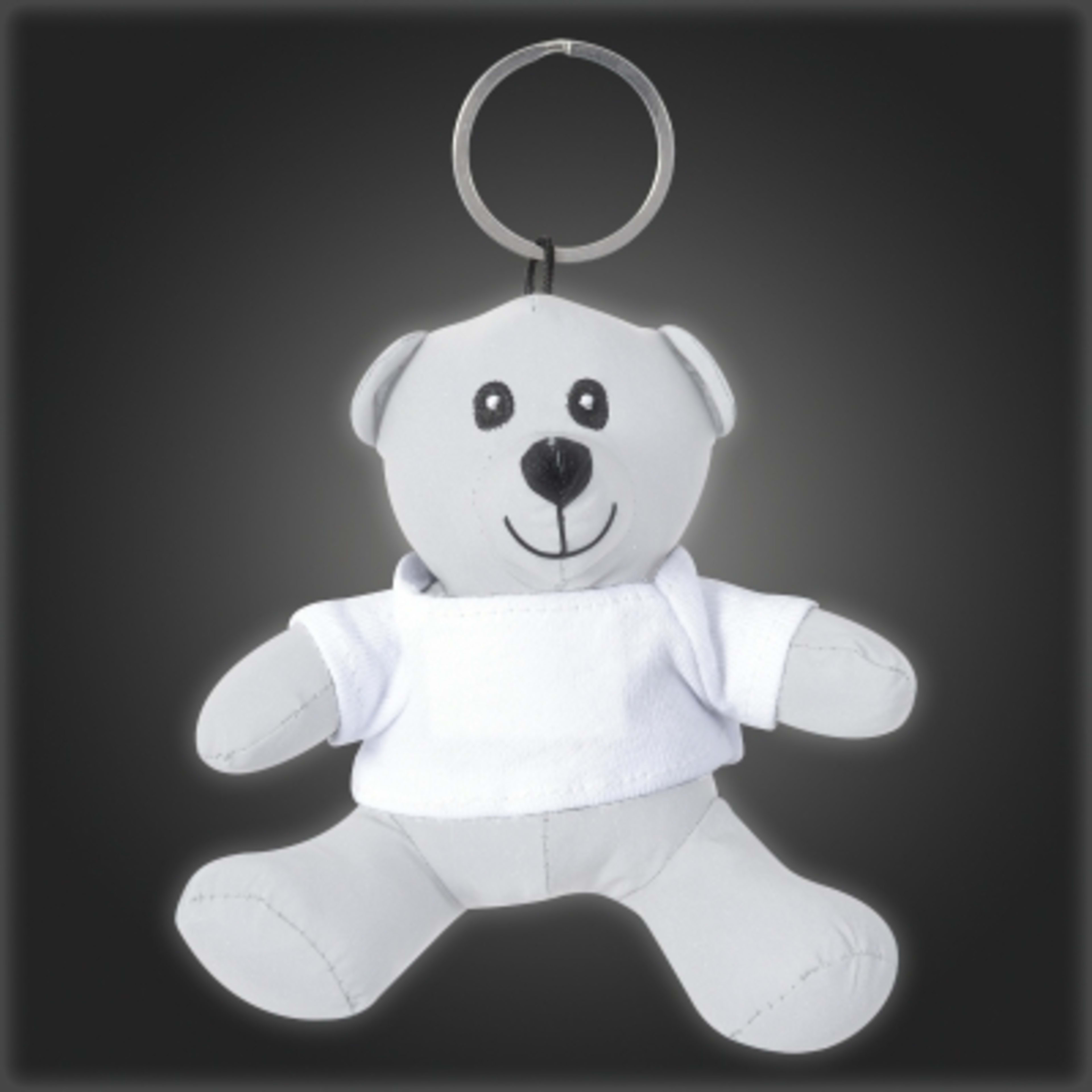 Custom Keychain Reflective Mini Bear - 3.5 in - Gray - Lightup - product view 3