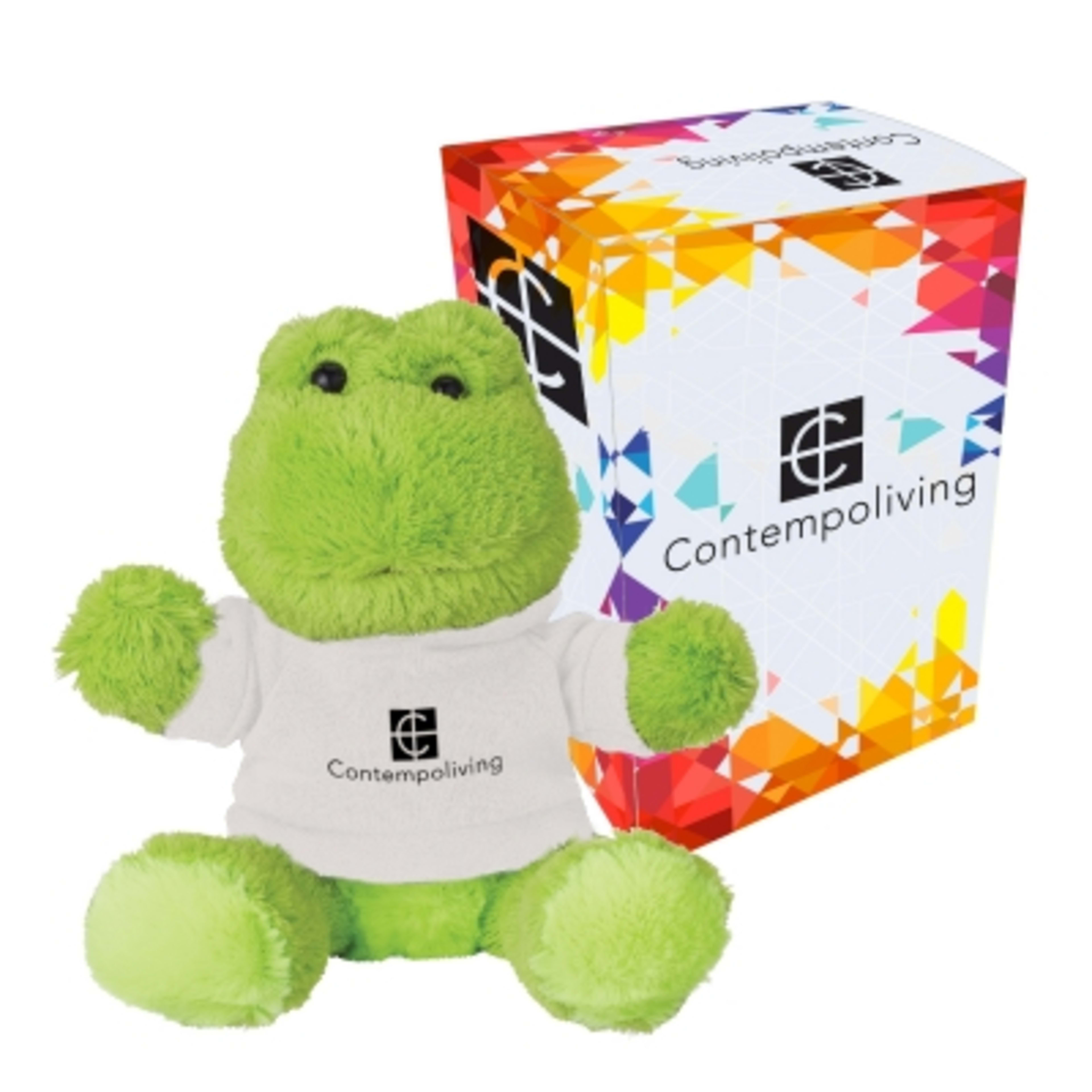 Plush Frog with Customizable Clothing - 6 in - Optional - custombox e - product view 4