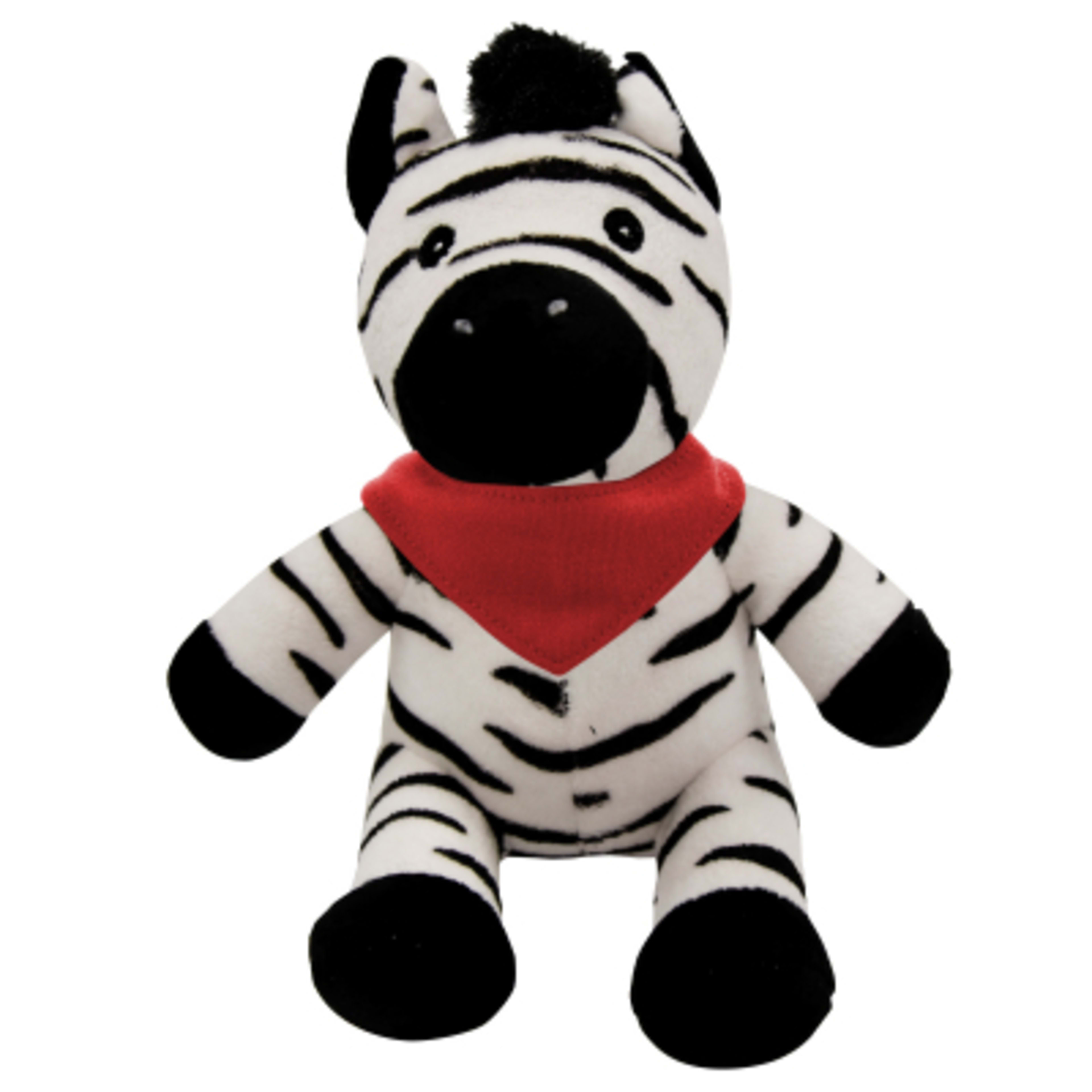 Plush Zebra with Customizable Clothing - 6 in - Black/White - Bandana - product view 2