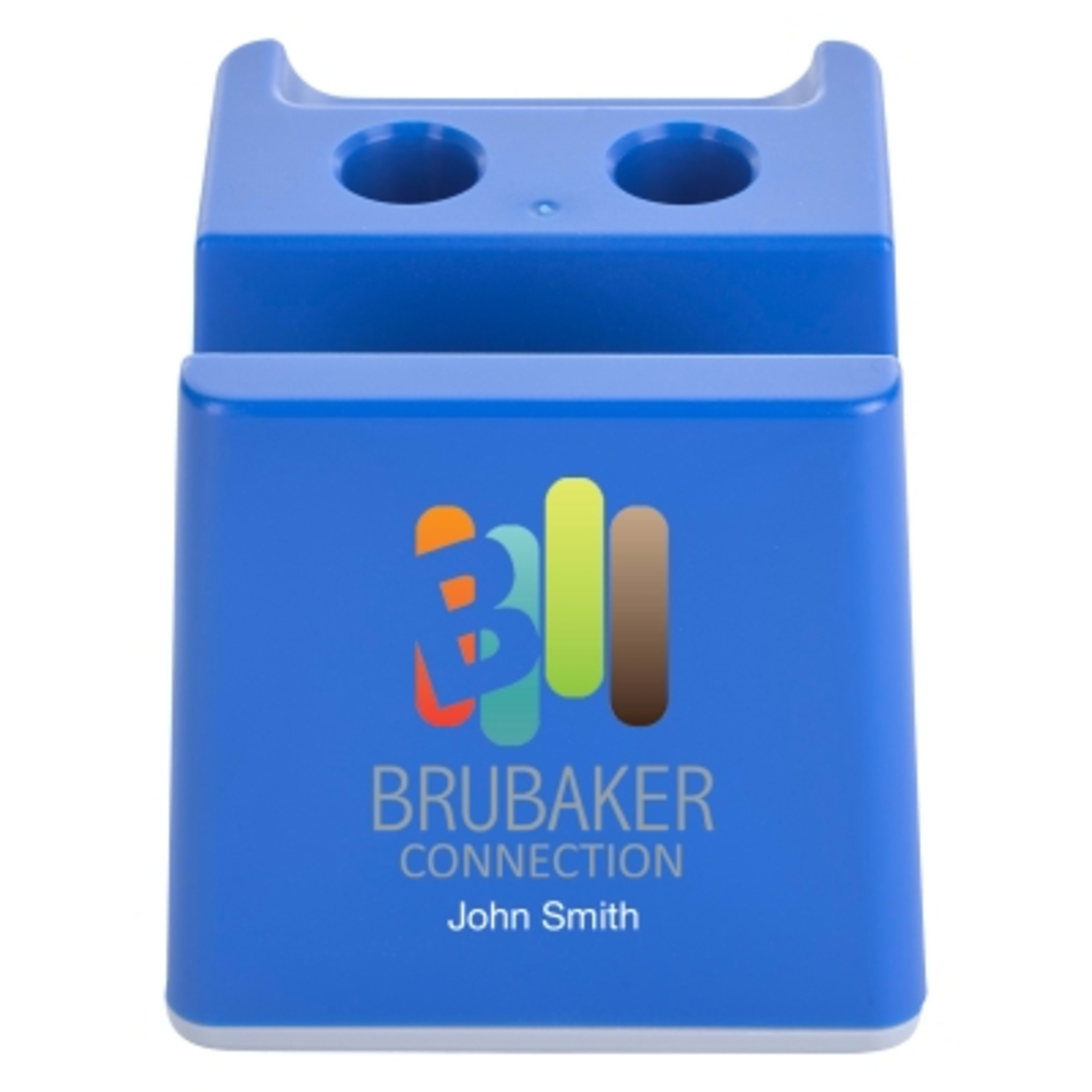 Desk Organizer with Coin Bank and Pen Holders - 2.6 in - Blue - Personalization Digibrite - product view 2