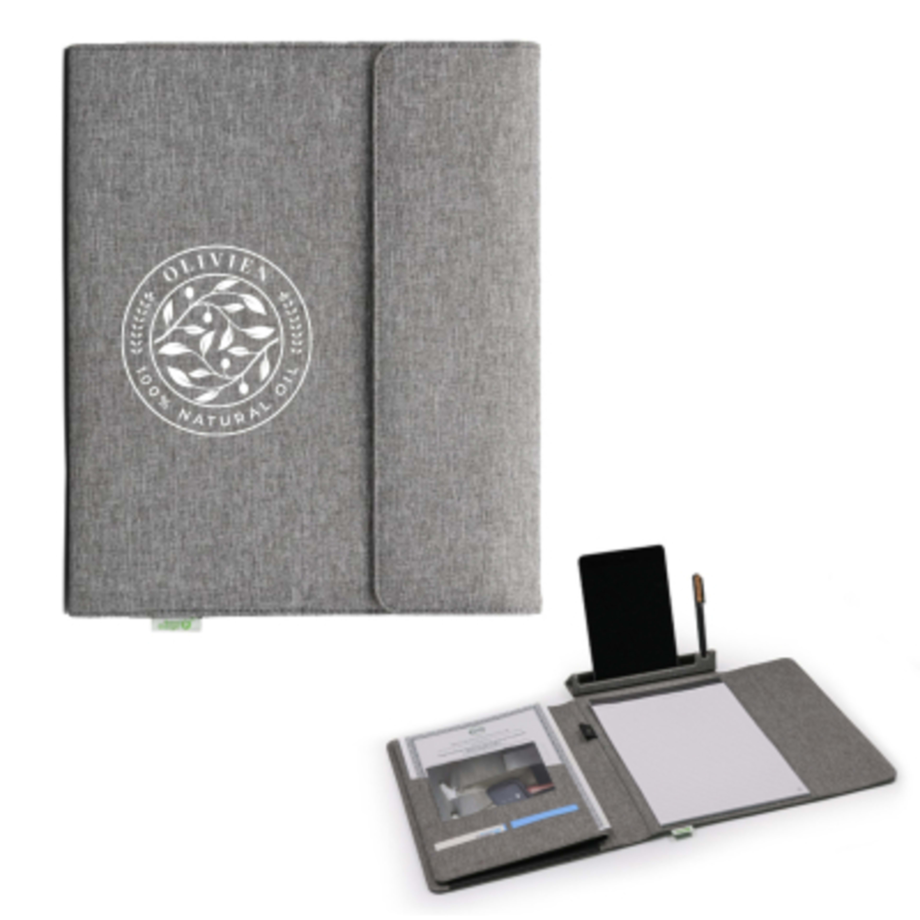 Noty Folio Eco Desk Organizer rPET Tablet Stand - 55 x 28.5 cm - Group Shot - promotional product with custom logo