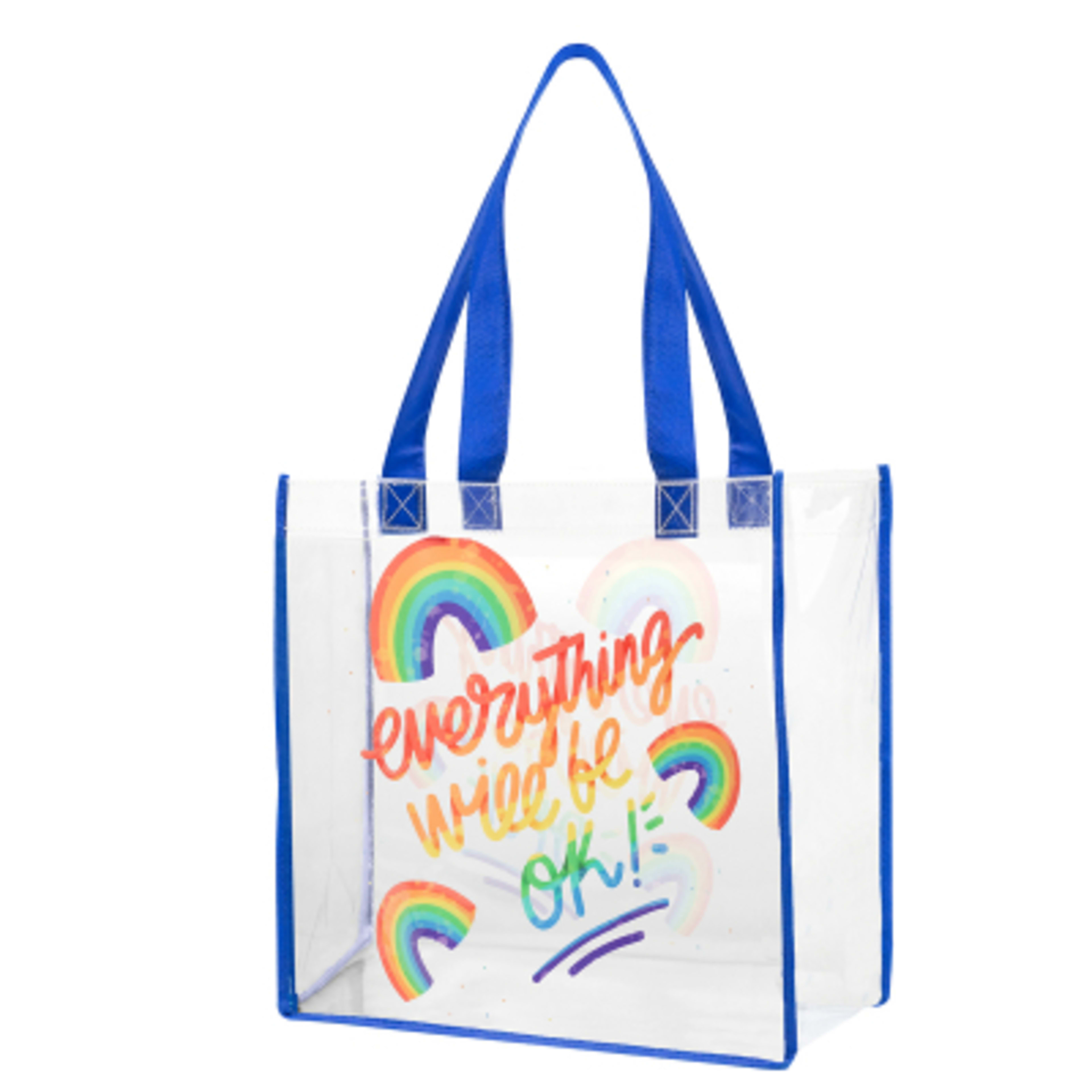 Custom Tote Bag Clear Vinyl PVC Digital Print - 12 x 12 x 6 in - Clear - 4CP - product view 2