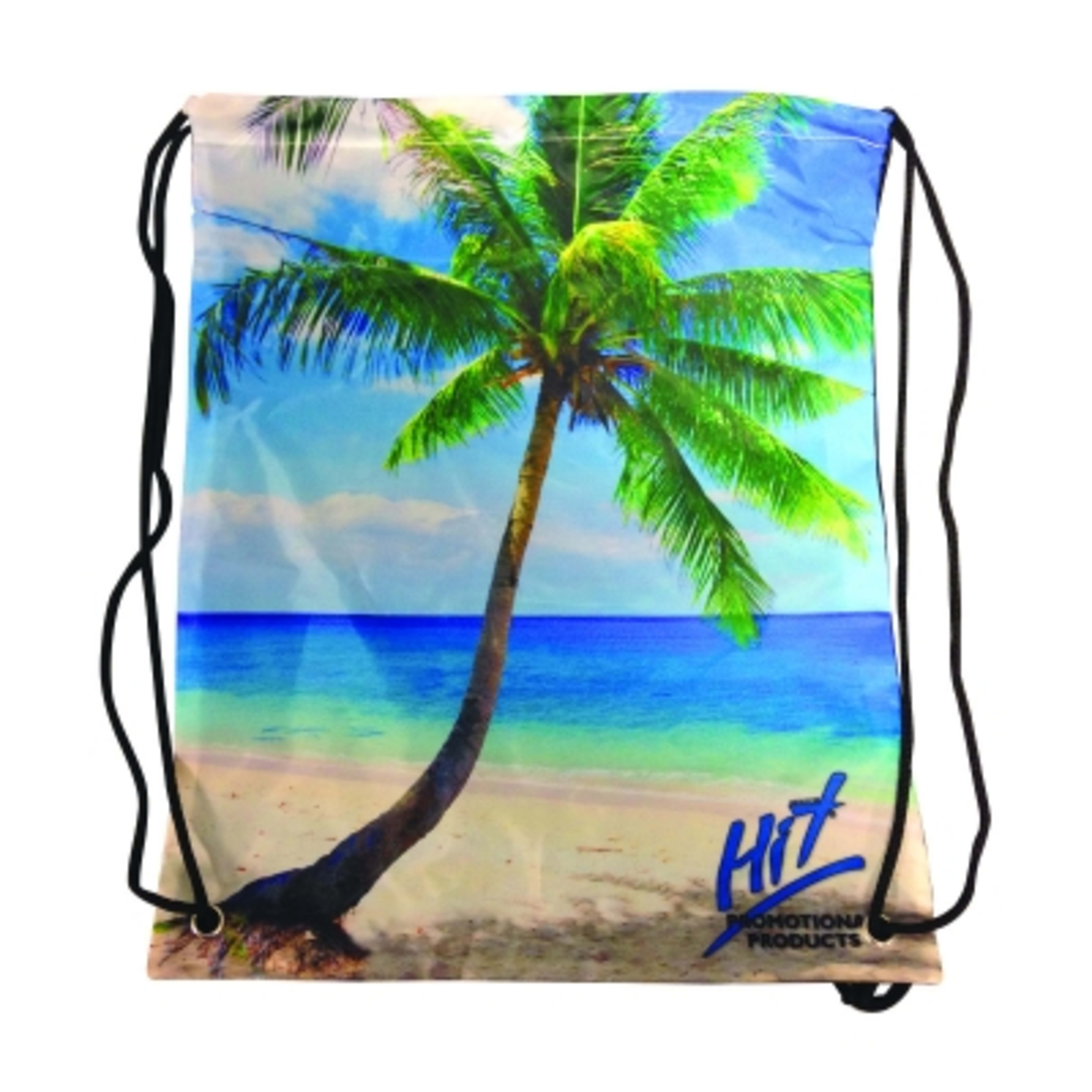 Drawstring Sports Pack Dye Sublimation 210D - 13 x 16 in - Group Shot - promotional product with custom logo