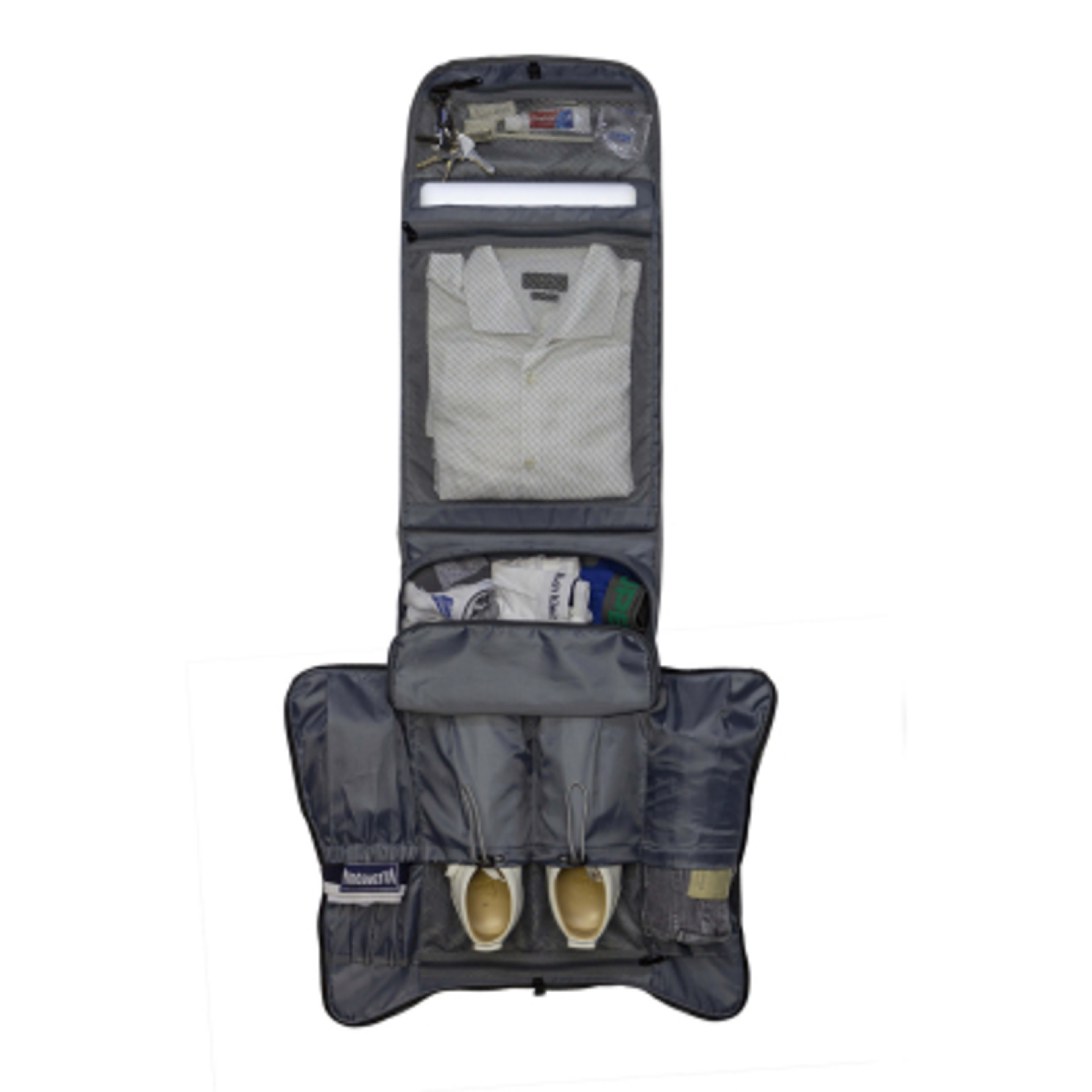 Travel Bag Water Repellent 600D Polyester - 11.75 x 17.75 in - Open - With Items - product view 6