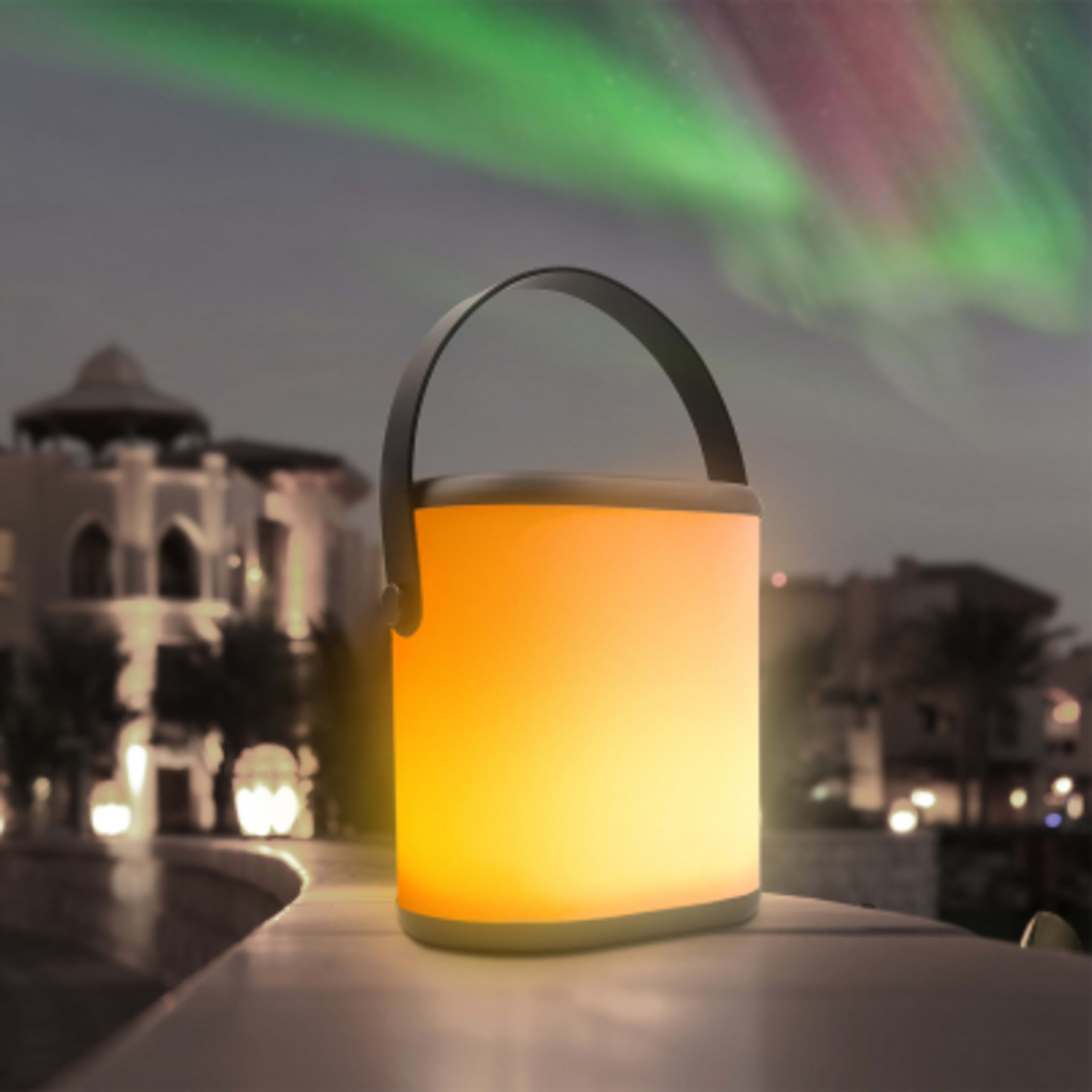 Aurora Bluetooth Speaker 10W with Remote - 8.5 x 8.5 in - In Use - product view 2