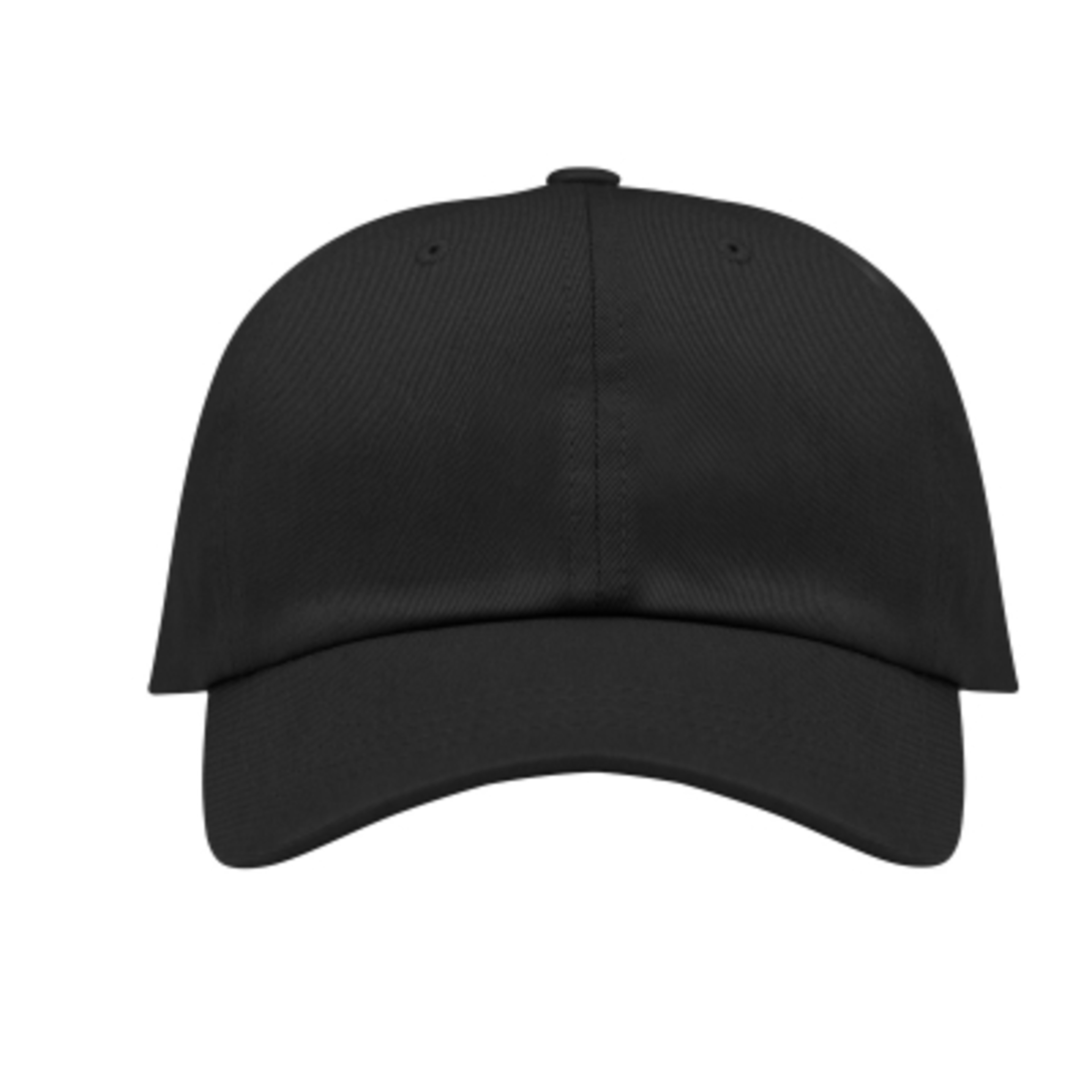 Baseball Cap Cotton 6 Panel Unstructured (One Size) - Black - Front - product view 7