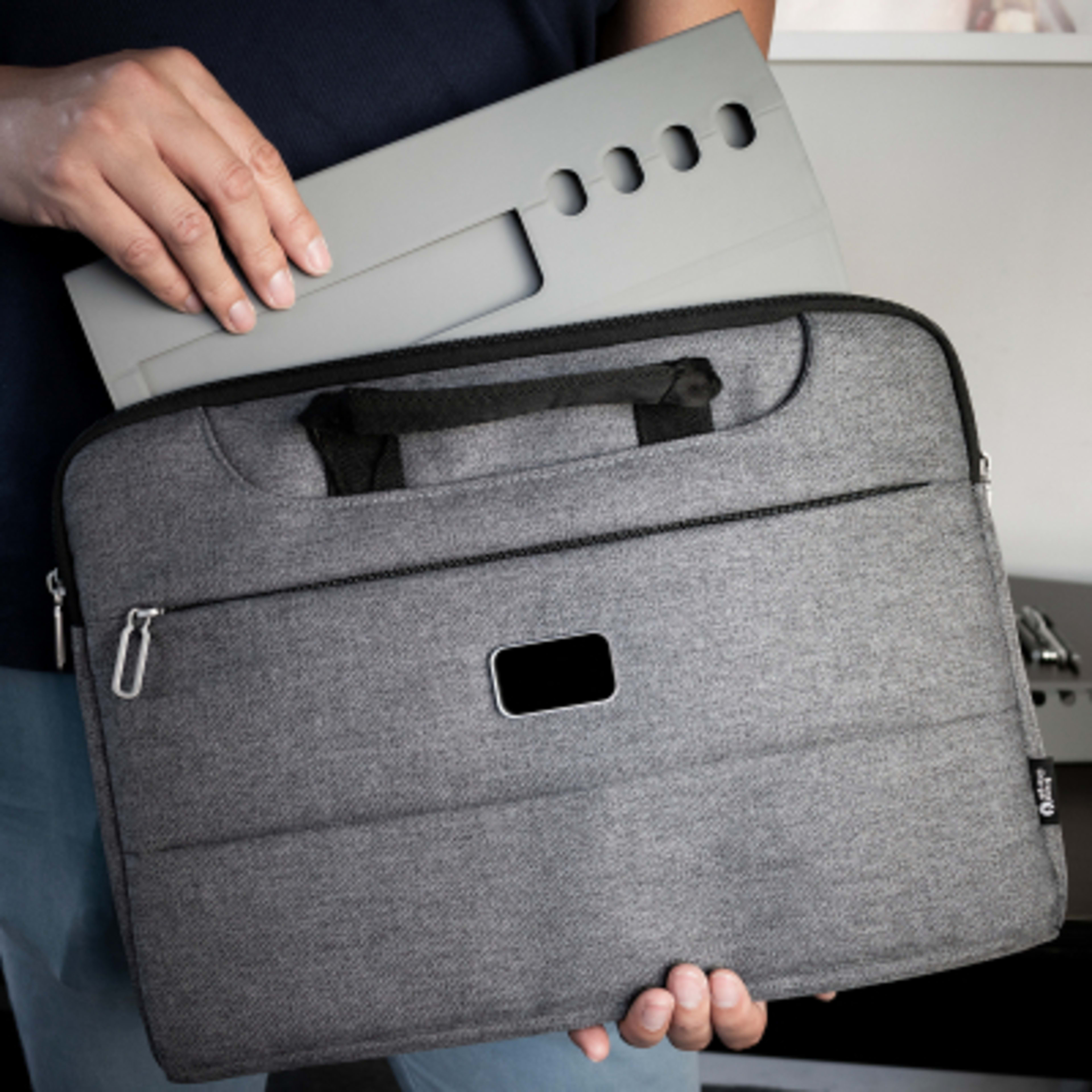 Mouse Pad rPET Wireless Charger 10W Foldable - 11.5 x 9.25 in - Gray - Inuse1 - product view 3