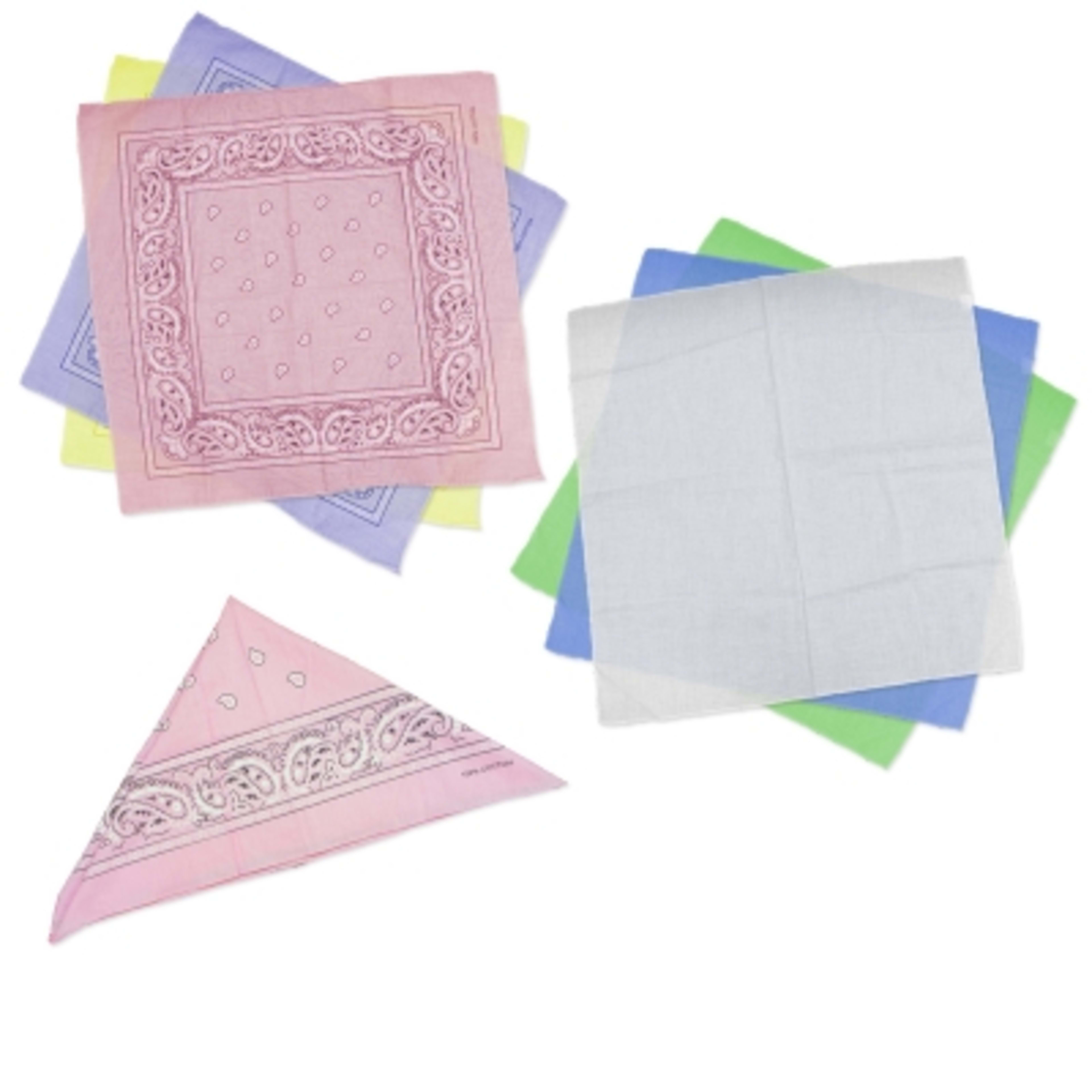 Custom Bandana Polyester Dye Sublimation - 22 x 22 in - Group Shot - promotional product with custom logo