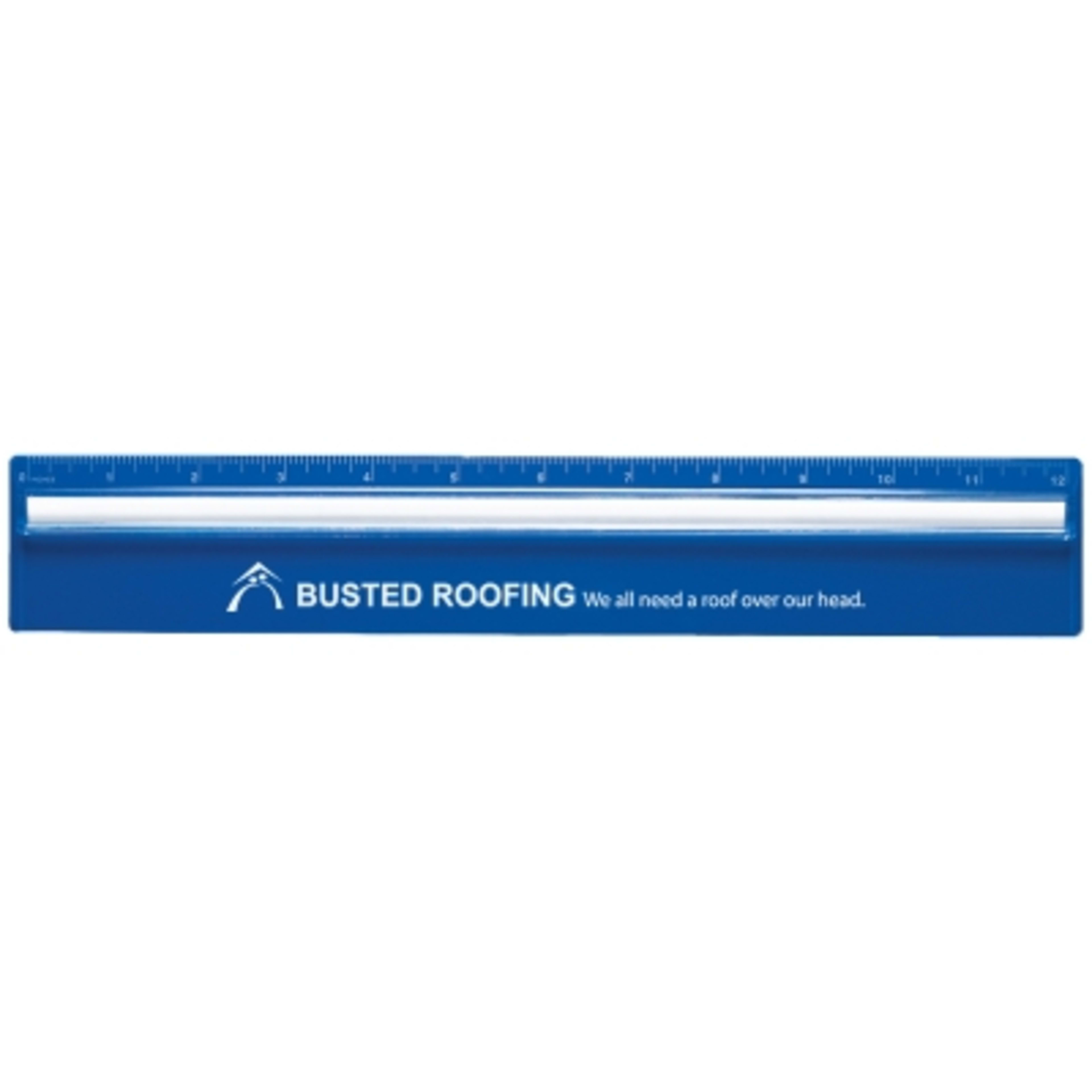 Ruler Plastic Magnifying Glass 12 Inch - 12 x 2 in - Blue - Padprint - promotional product with custom logo